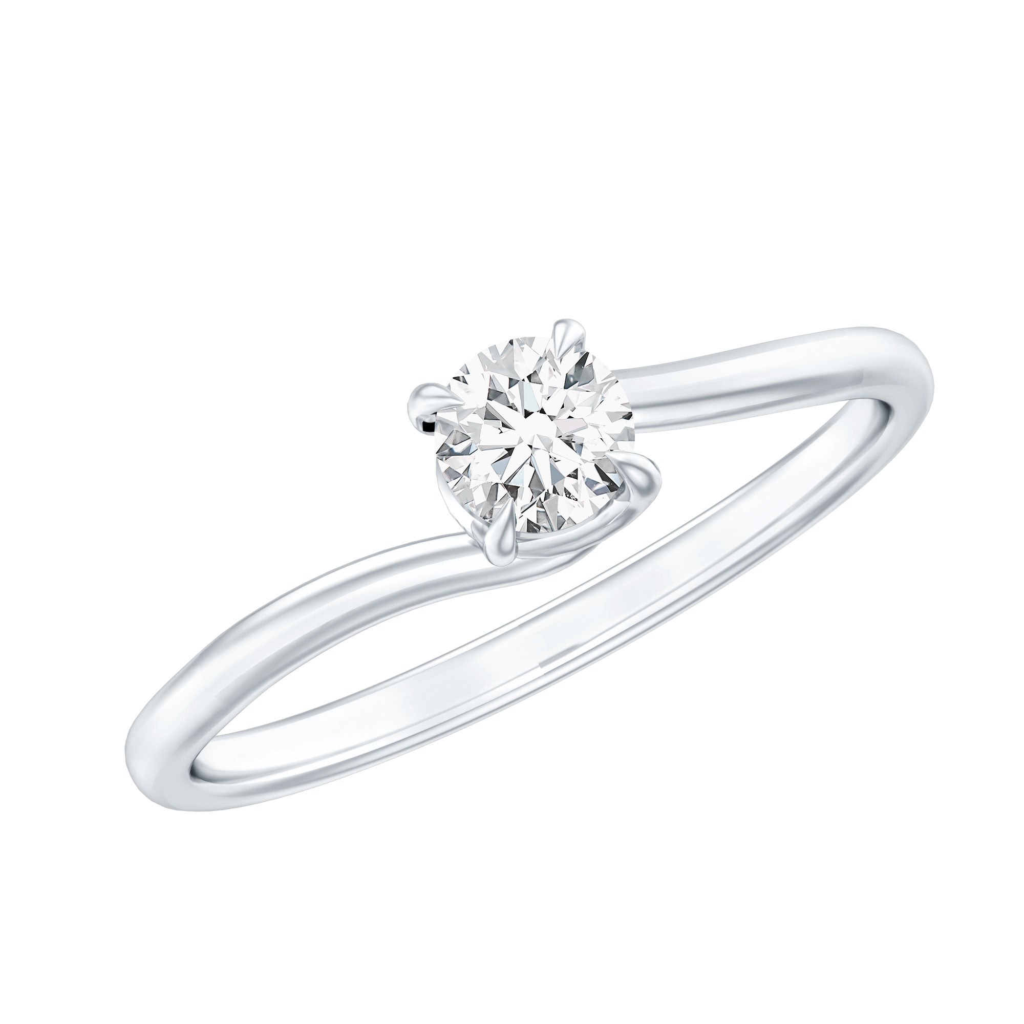 1/4 CT Round Cut Moissanite Promise Solitaire Ring for Her D-VS1 - Rosec Jewels