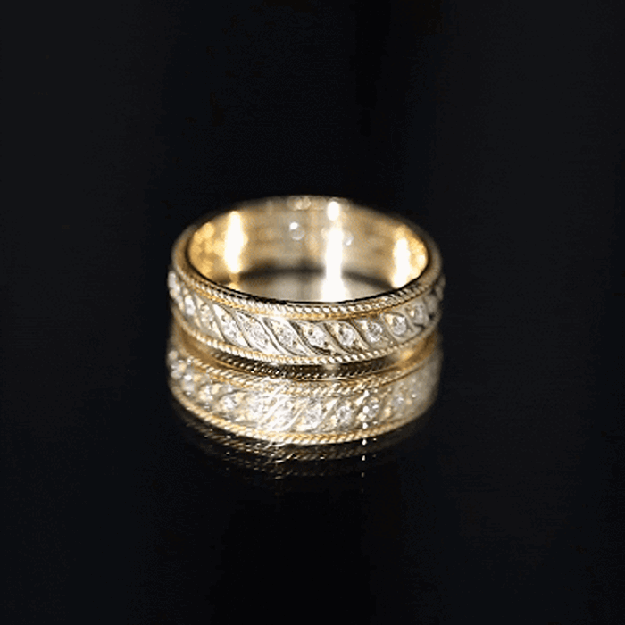 Diamond Twisted Rope Wedding Band Ring Natural - ( HI-SI ) - Rosec Jewels