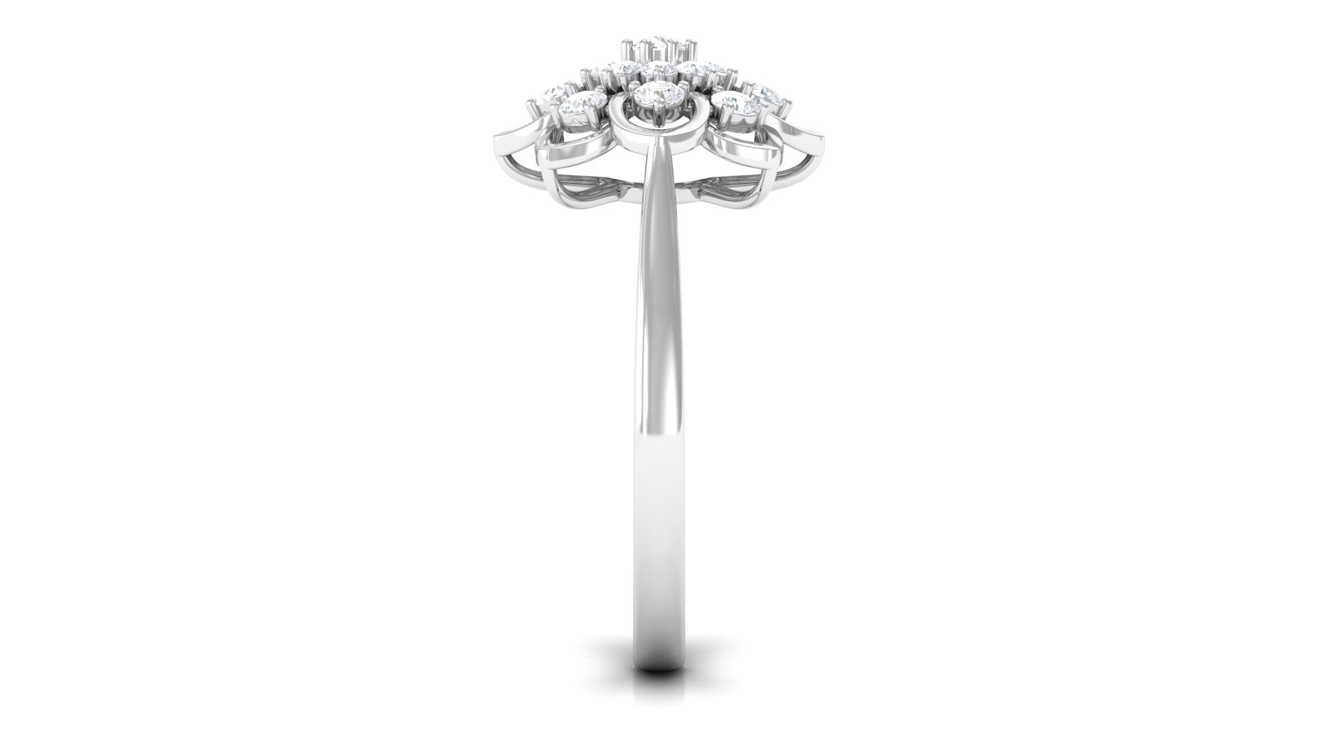 Certified Natural Diamond Flower Engagement Ring Natural - ( HI-SI ) - Rosec Jewels