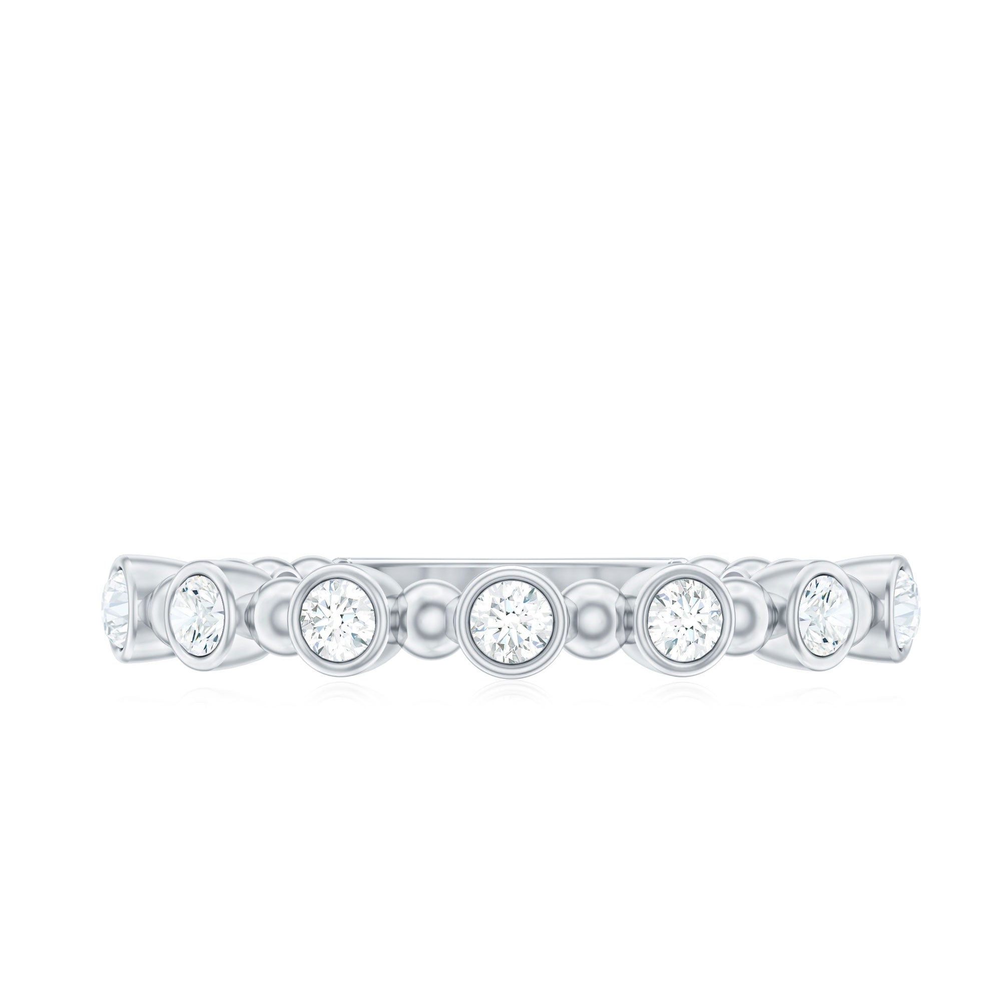 Rosec Jewels-Real Diamond Stackable Eternity Ring with Beaded Details