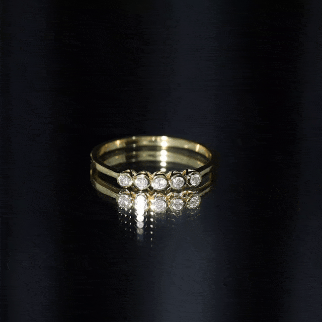 Natural Diamond Five Stone Promise Ring Natural - ( HI-SI ) - Rosec Jewels