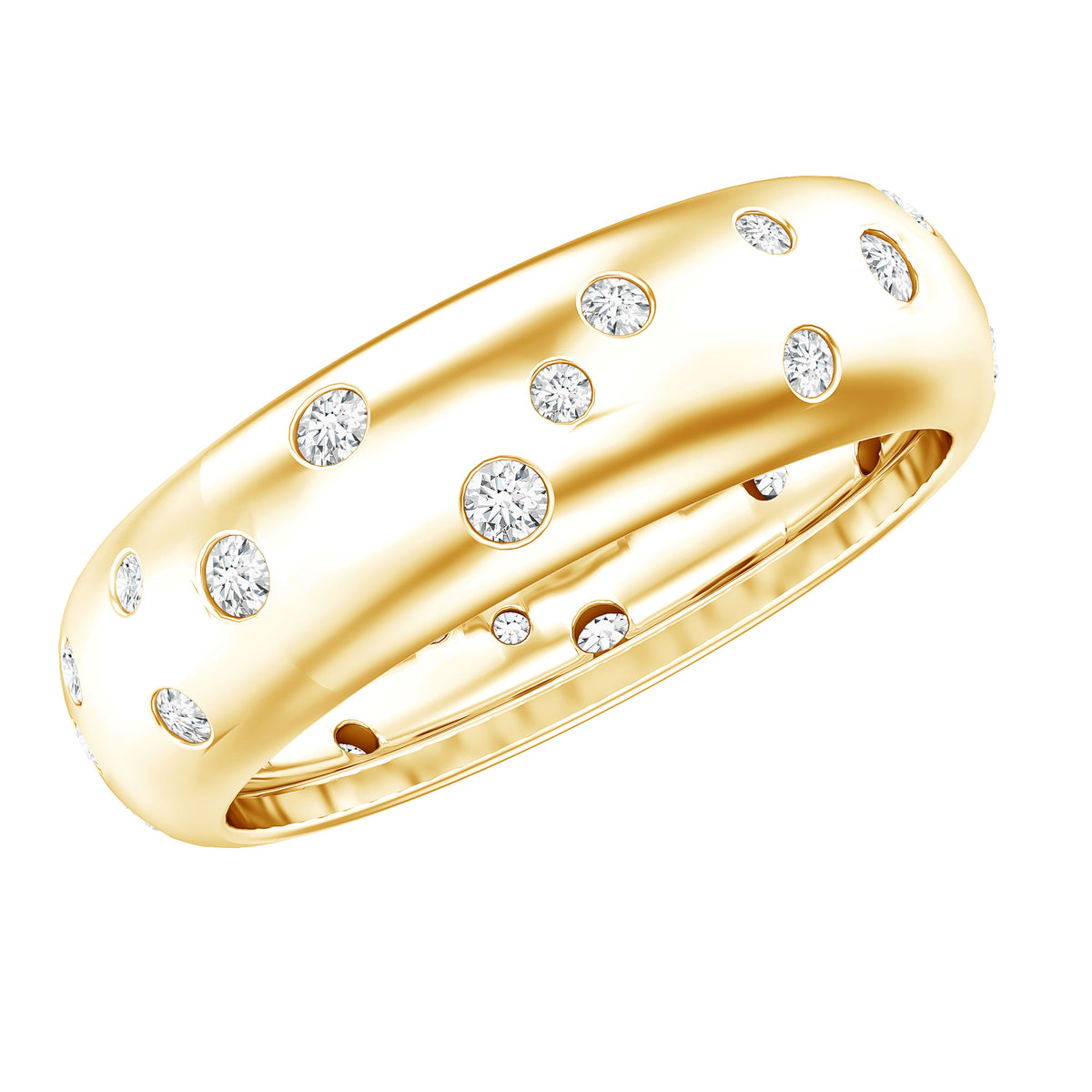 Scatter Moissanite Wedding Wide Band Ring D-VS1 - Rosec Jewels