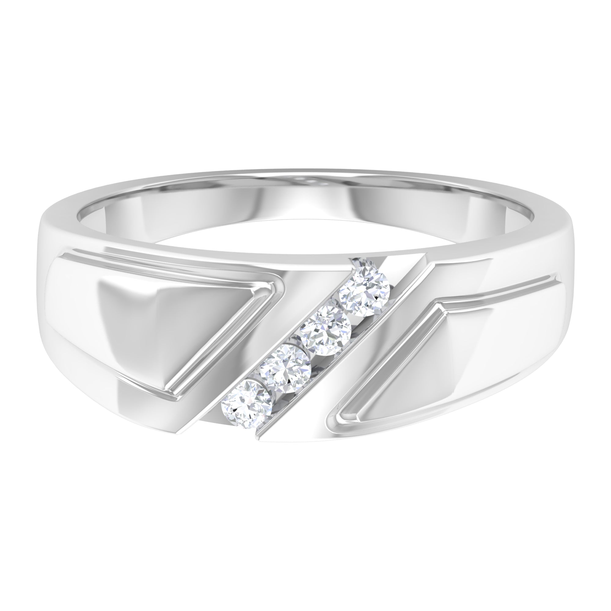 Lab Grown Diamond Mens Wide Wedding Band