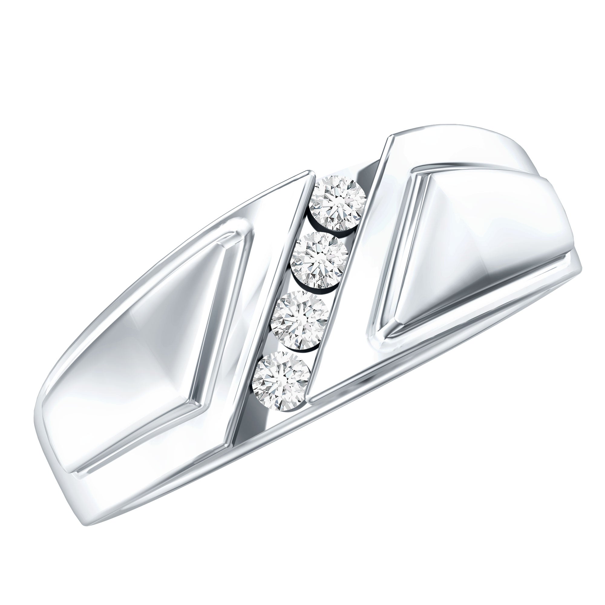 Lab Grown Diamond Mens Wide Wedding Band Lab - ( EF-VS ) - Rosec Jewels