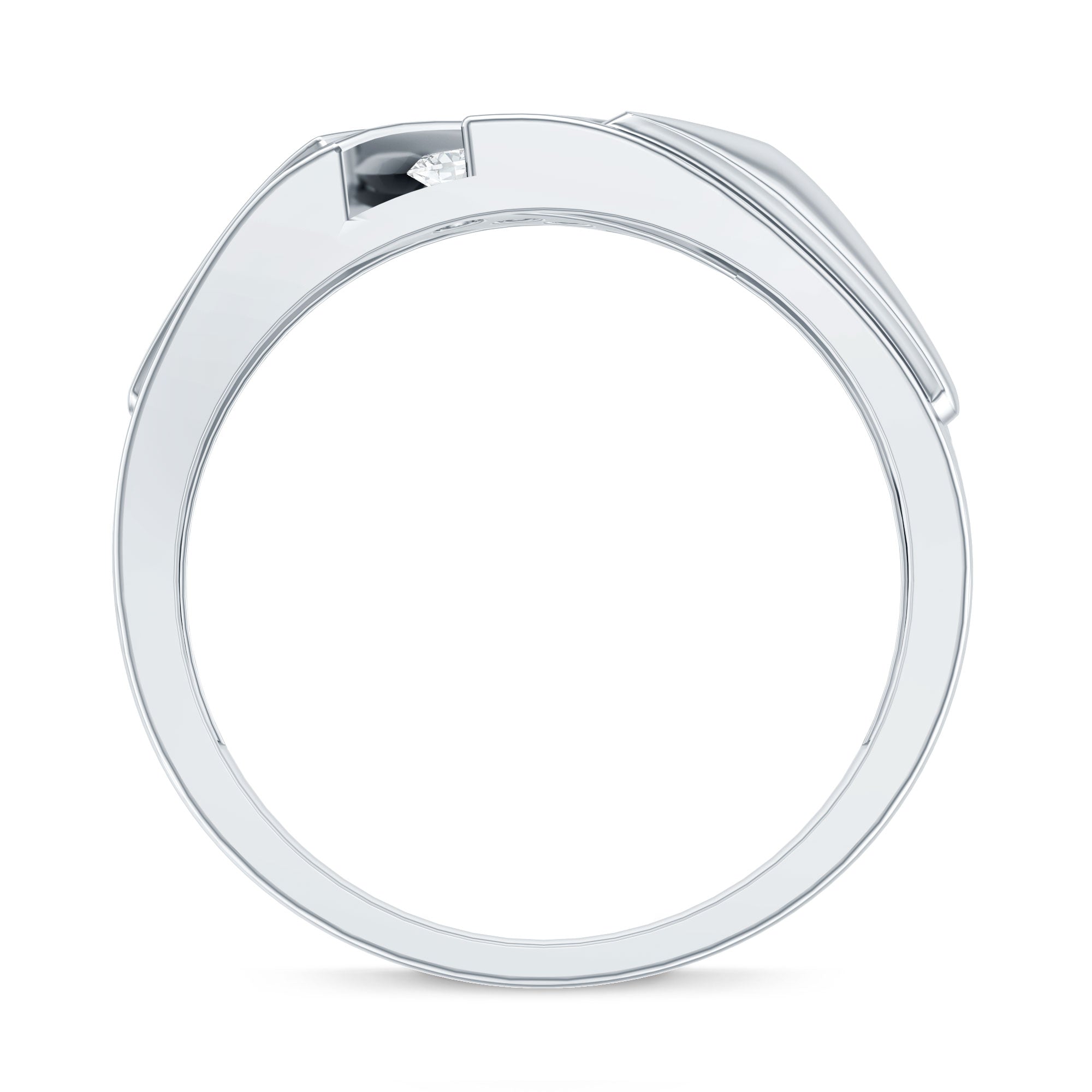 Lab Grown Diamond Mens Wide Wedding Band Lab - ( EF-VS ) - Rosec Jewels
