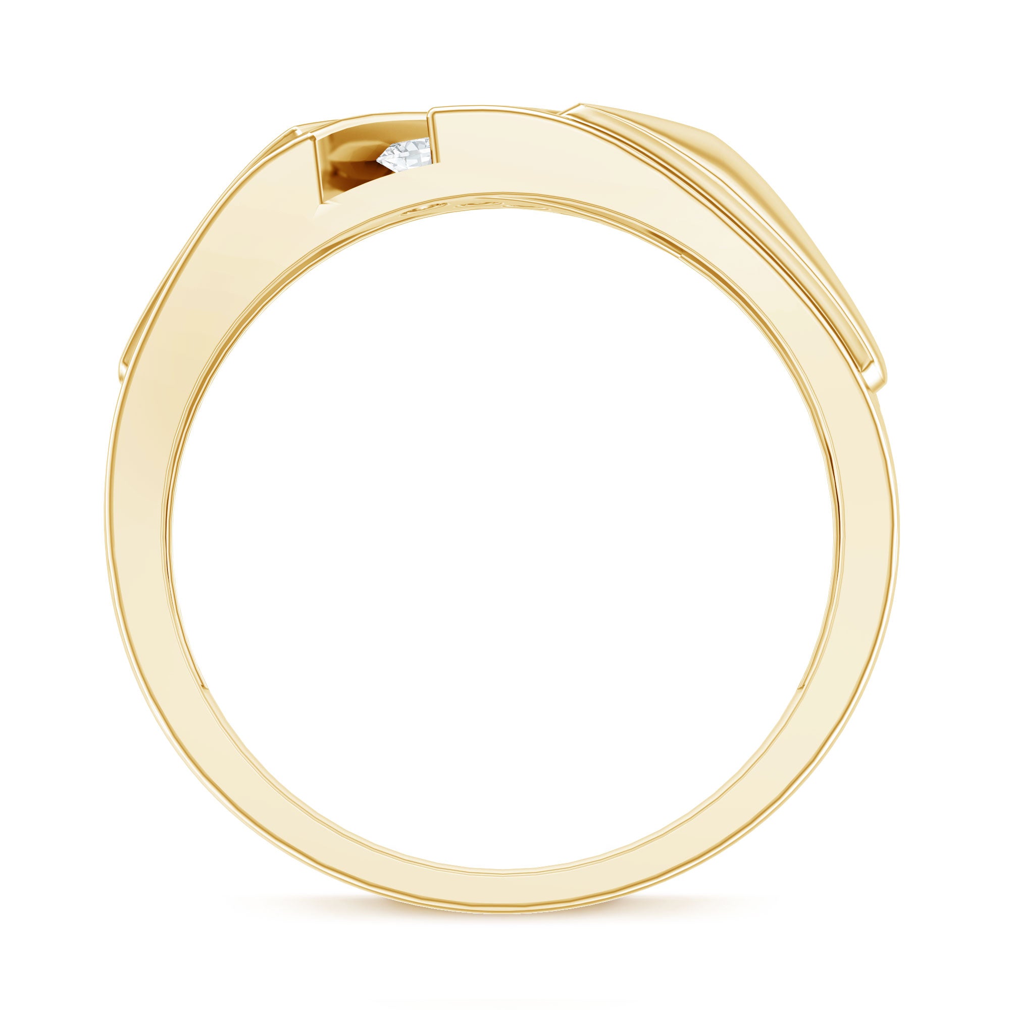Lab Grown Diamond Mens Wide Wedding Band Lab - ( EF-VS ) - Rosec Jewels