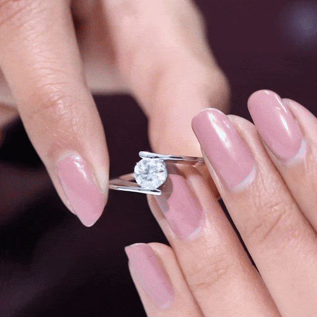 Round Brilliant Cut Moissanite Pre Engagement Ring D-VS1 - Rosec Jewels