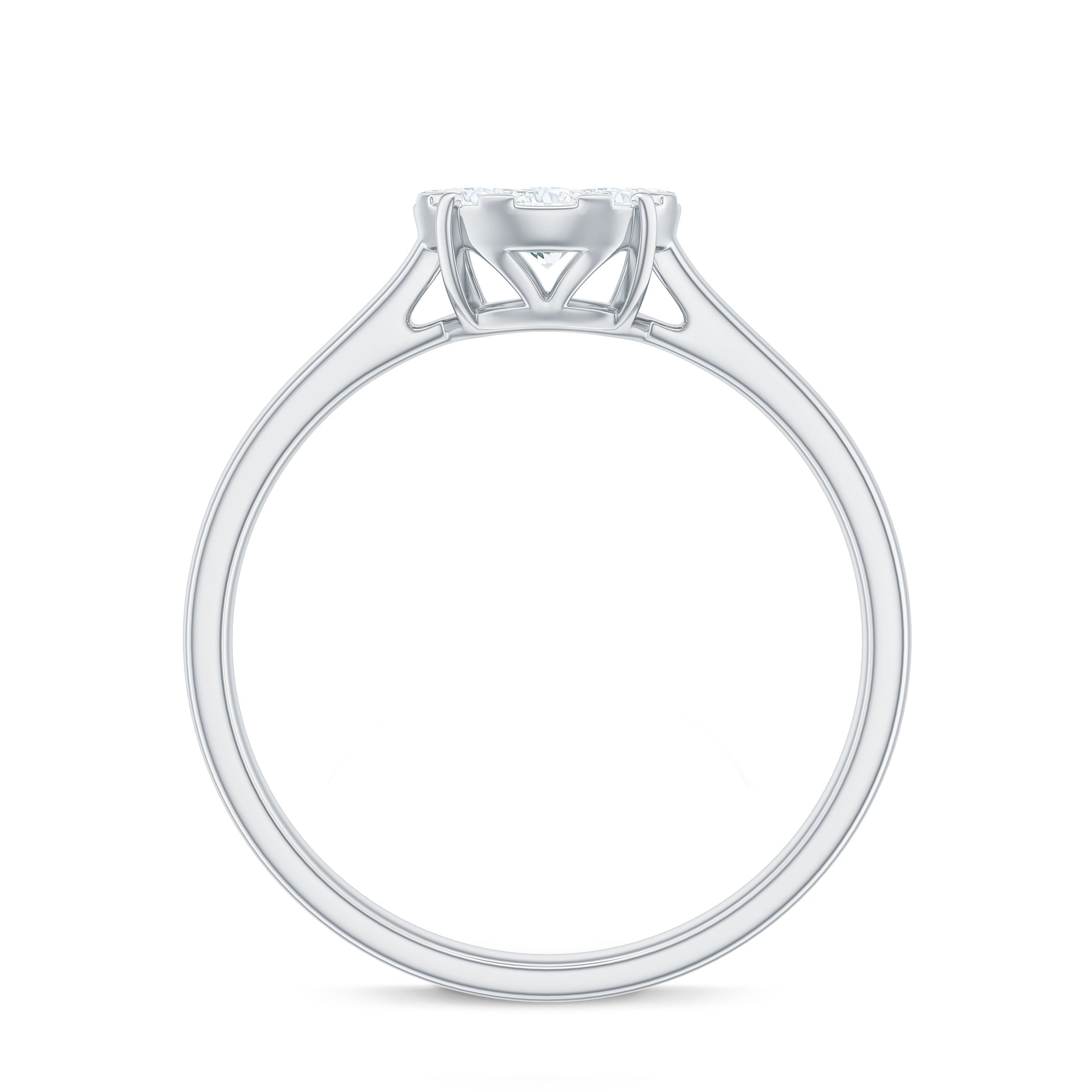 Natural Diamond Promise Ring in Illusion Set Natural - ( HI-SI ) - Rosec Jewels