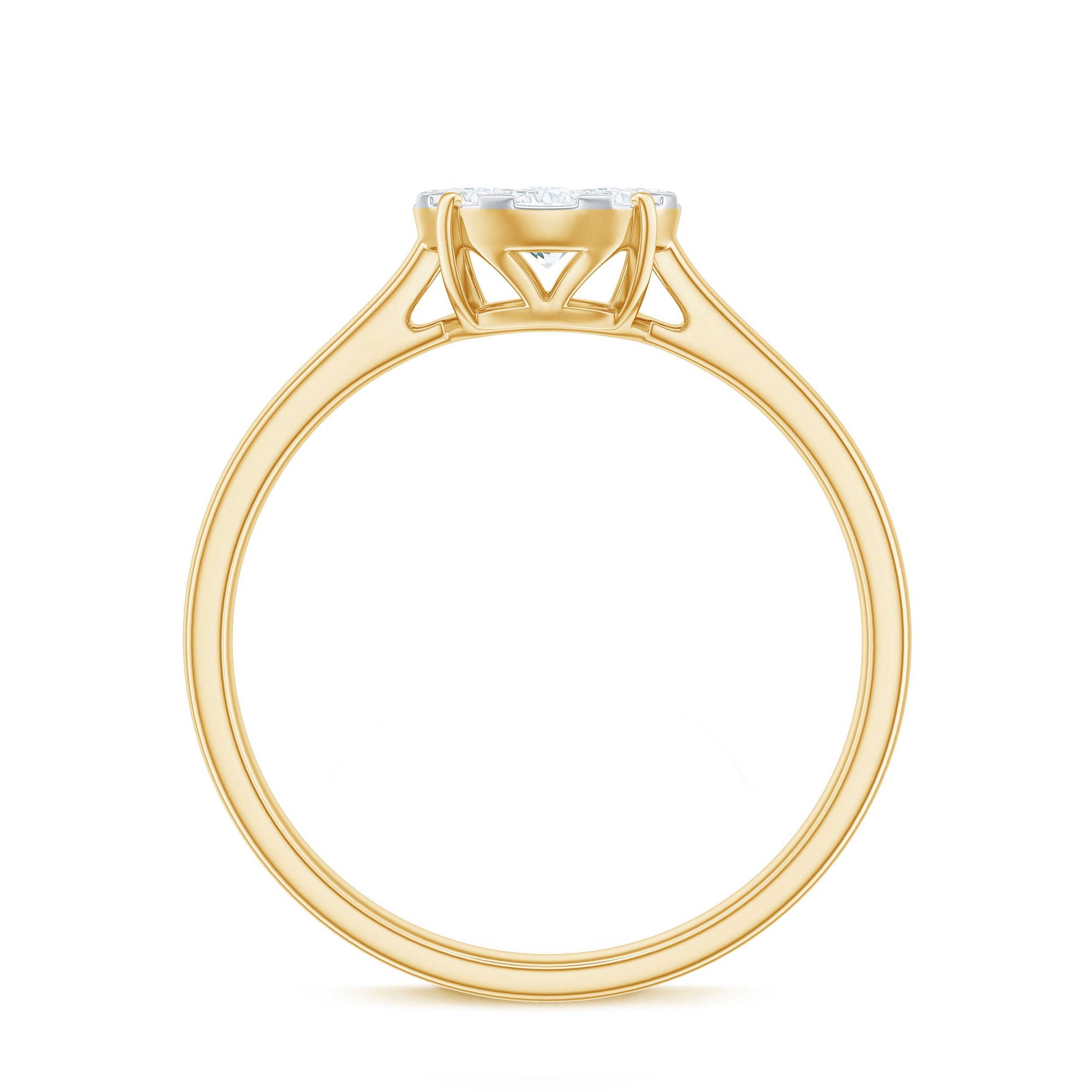 Natural Diamond Promise Ring in Illusion Set Natural - ( HI-SI ) - Rosec Jewels