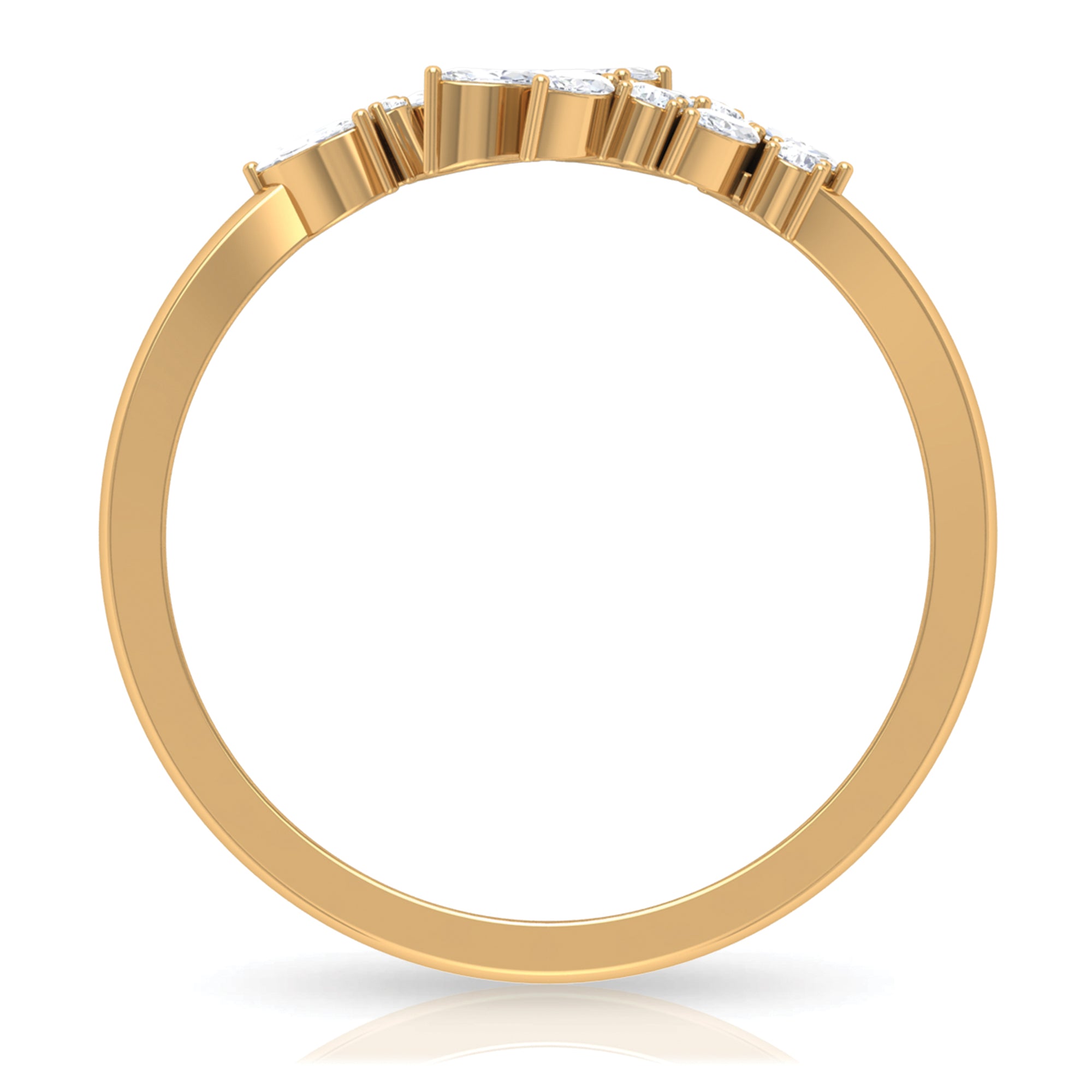 Nature Inspired Diamond Leaf Wrap Ring for Women Natural - ( HI-SI ) - Rosec Jewels