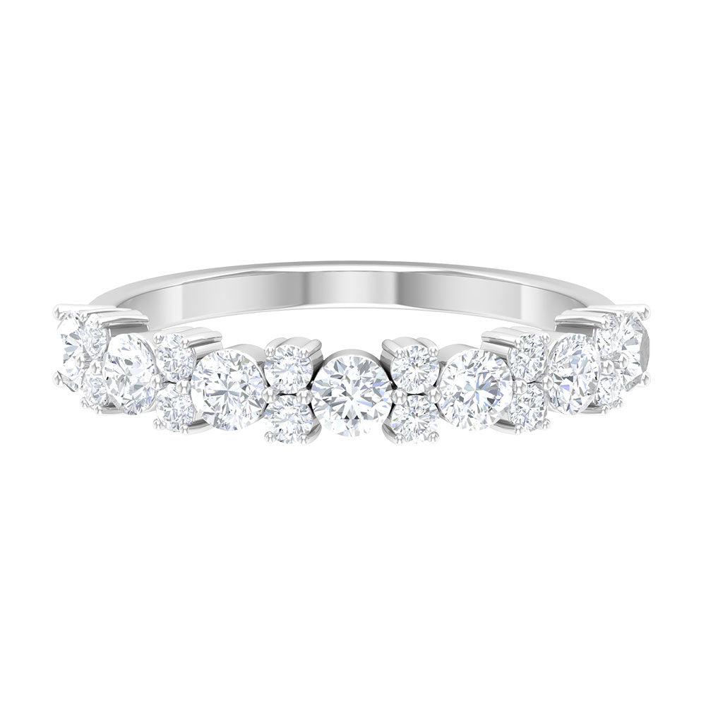 Certified Real Diamond Half Eternity Ring Natural - ( HI-SI ) - Rosec Jewels