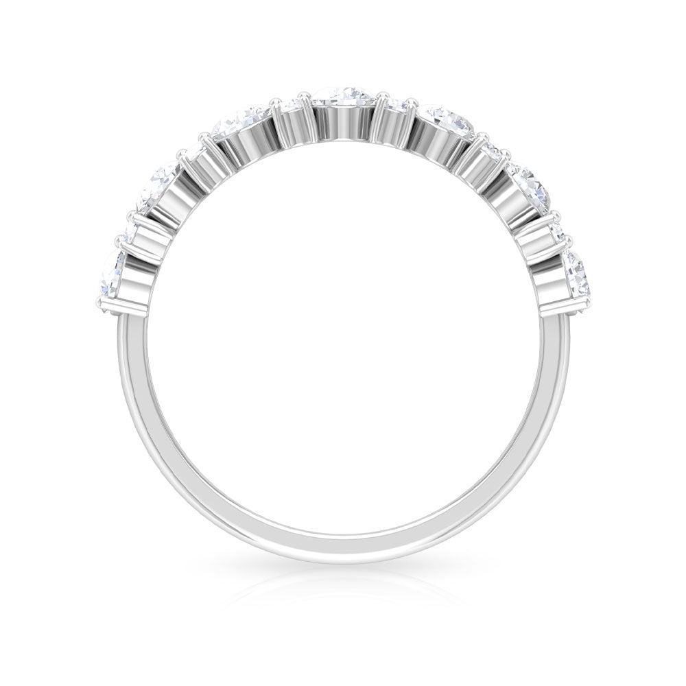 Certified Real Diamond Half Eternity Ring Natural - ( HI-SI ) - Rosec Jewels