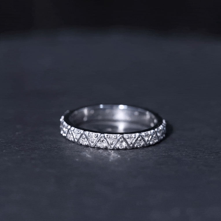 Diamond Band Ring in Surface Prong Set Natural - ( HI-SI ) - Rosec Jewels