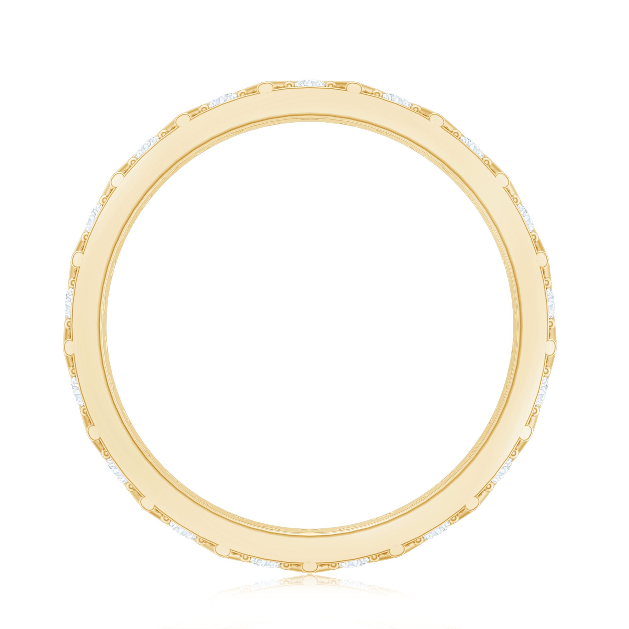 Diamond Band Ring in Surface Prong Set Natural - ( HI-SI ) - Rosec Jewels