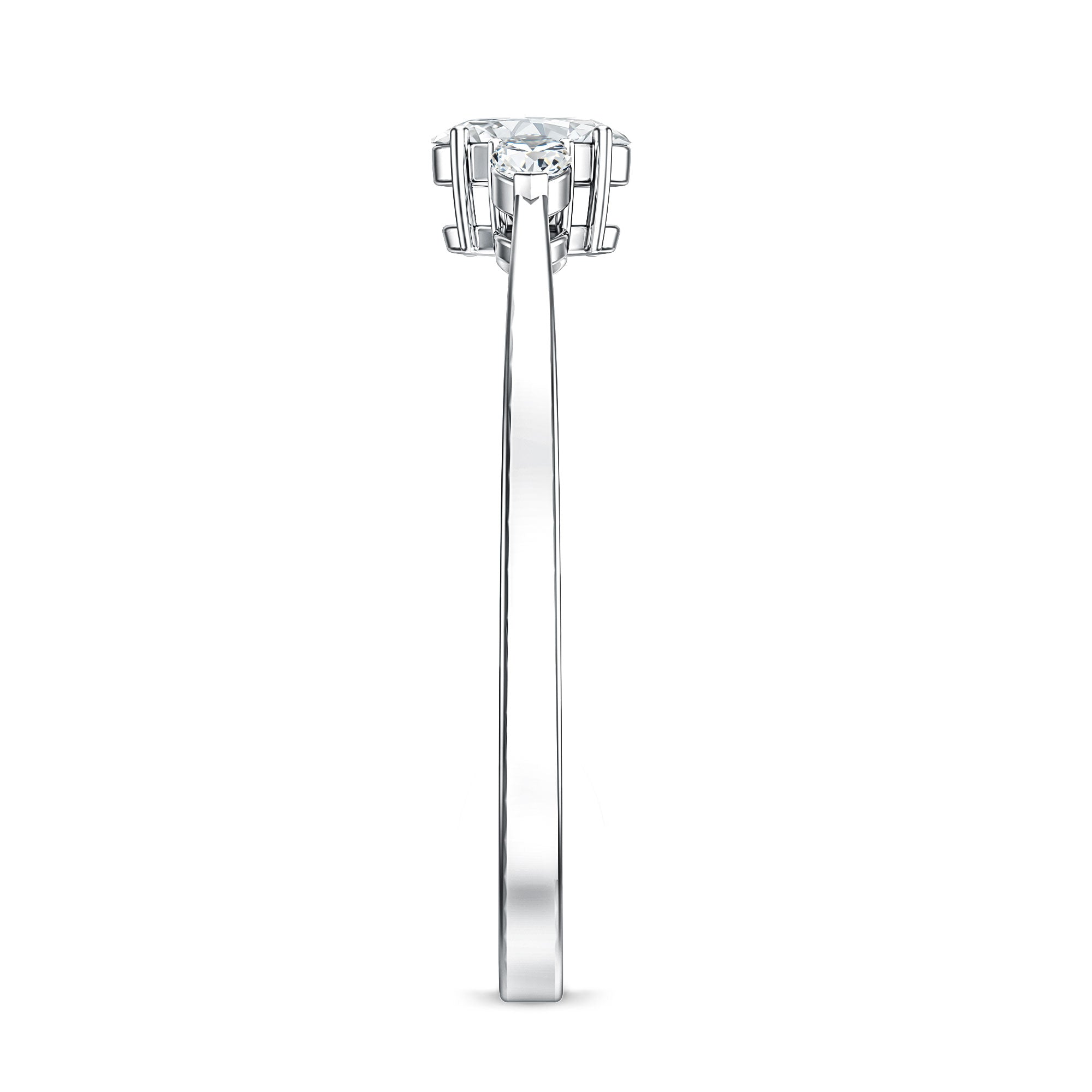Real Diamond 3 Stone Promise Ring for Valentines Natural - ( HI-SI ) - Rosec Jewels