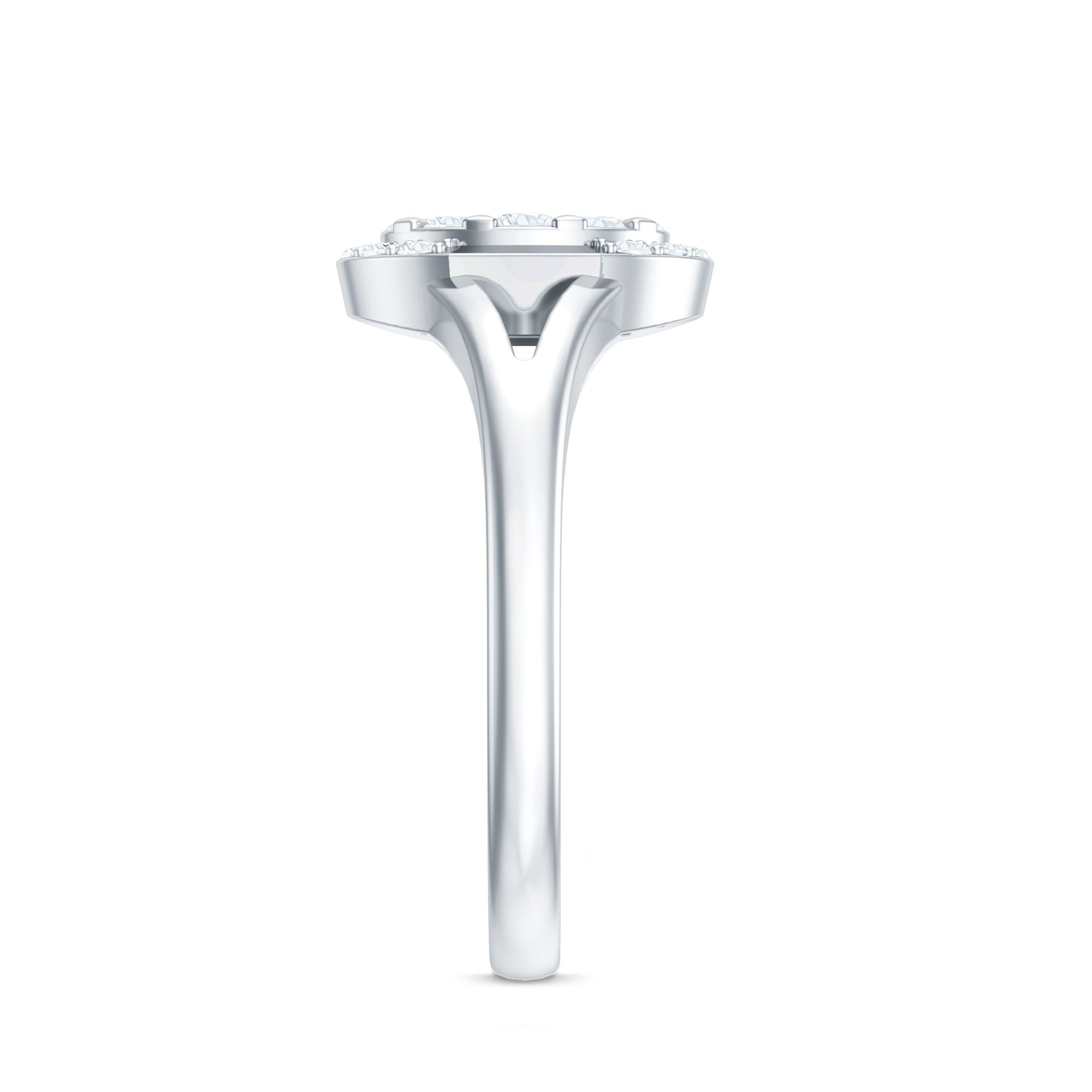 Classic Diamond Engagement Ring with Split Shank Natural - ( HI-SI ) - Rosec Jewels