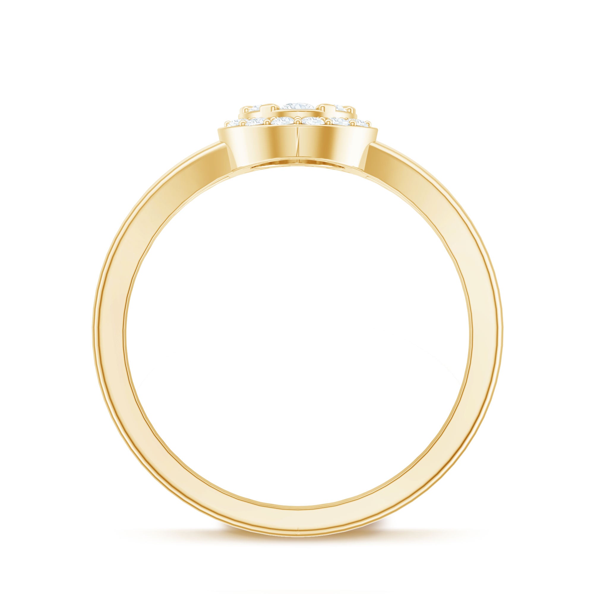 Classic Diamond Engagement Ring with Split Shank Natural - ( HI-SI ) - Rosec Jewels