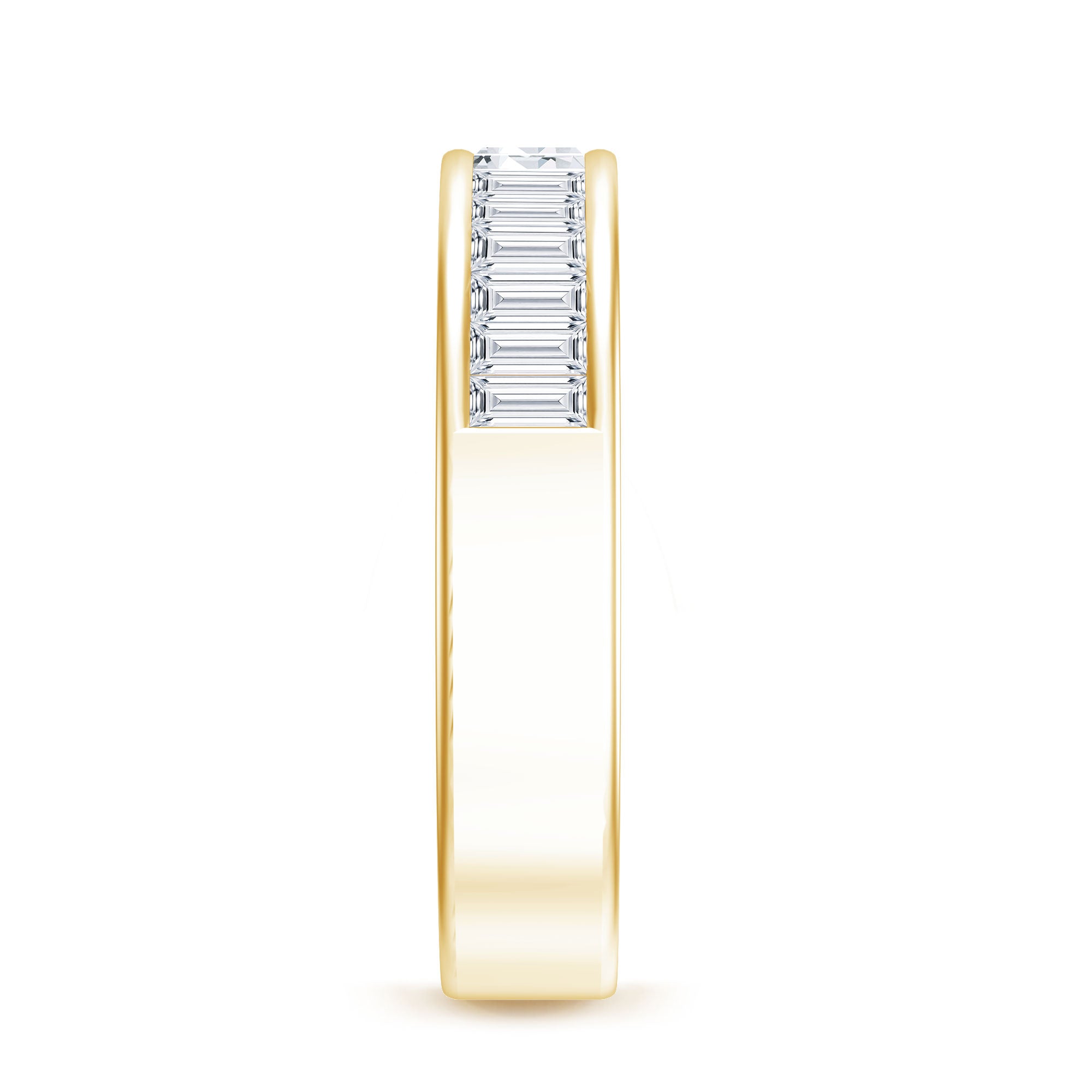1 CT Baguette Cut Lab Grown Diamond Half Eternity Band Lab - ( EF-VS ) - Rosec Jewels