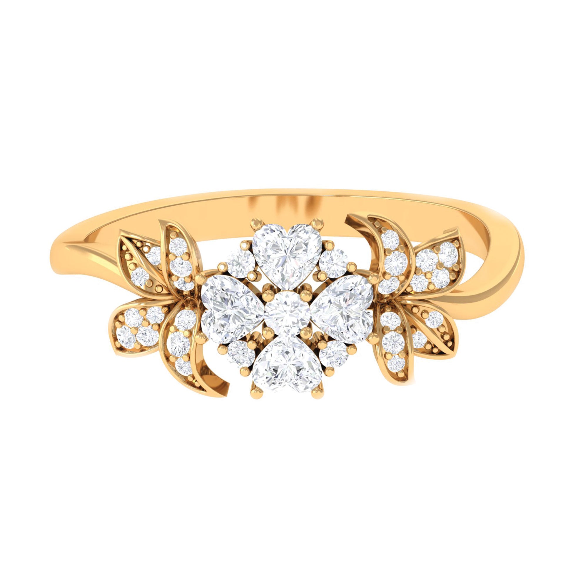 Nature Inspired Diamond Engagement Ring for Women Natural - ( HI-SI ) - Rosec Jewels