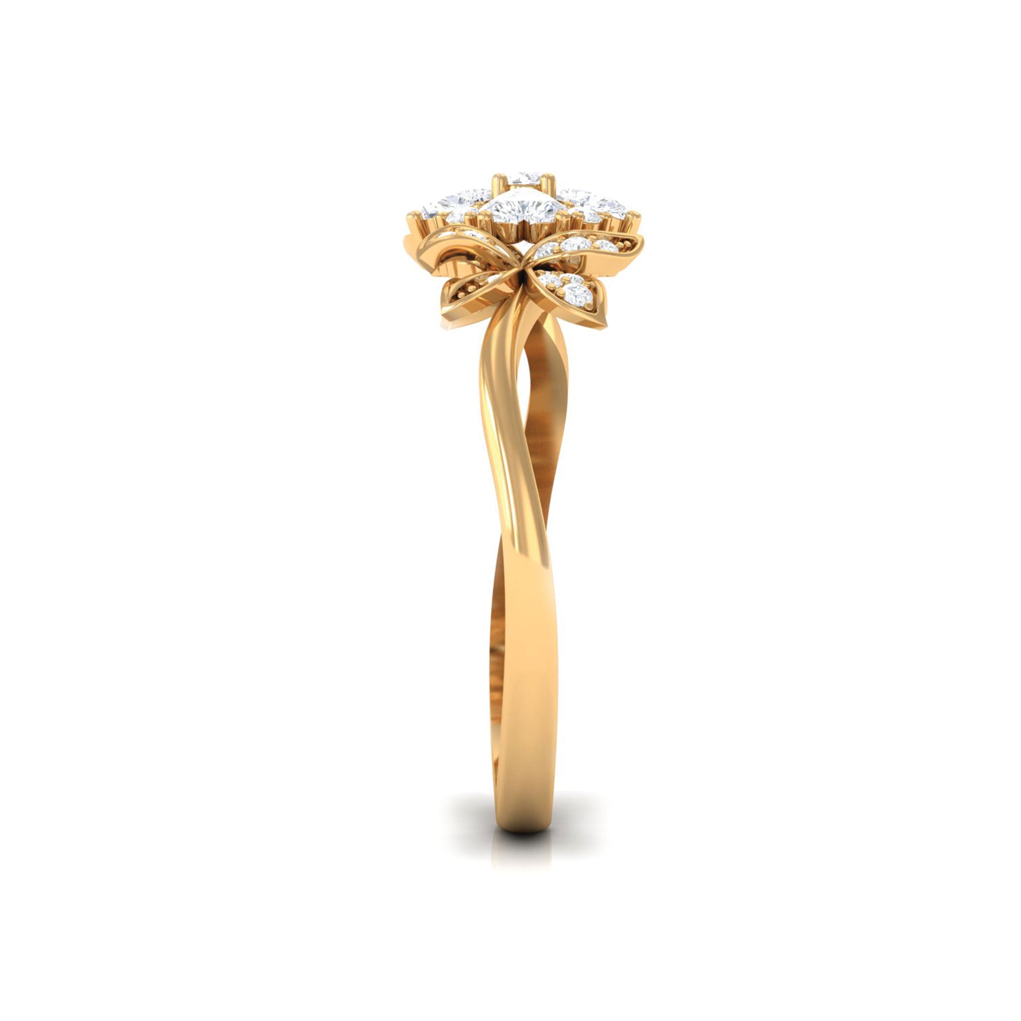 Nature Inspired Diamond Engagement Ring for Women Natural - ( HI-SI ) - Rosec Jewels