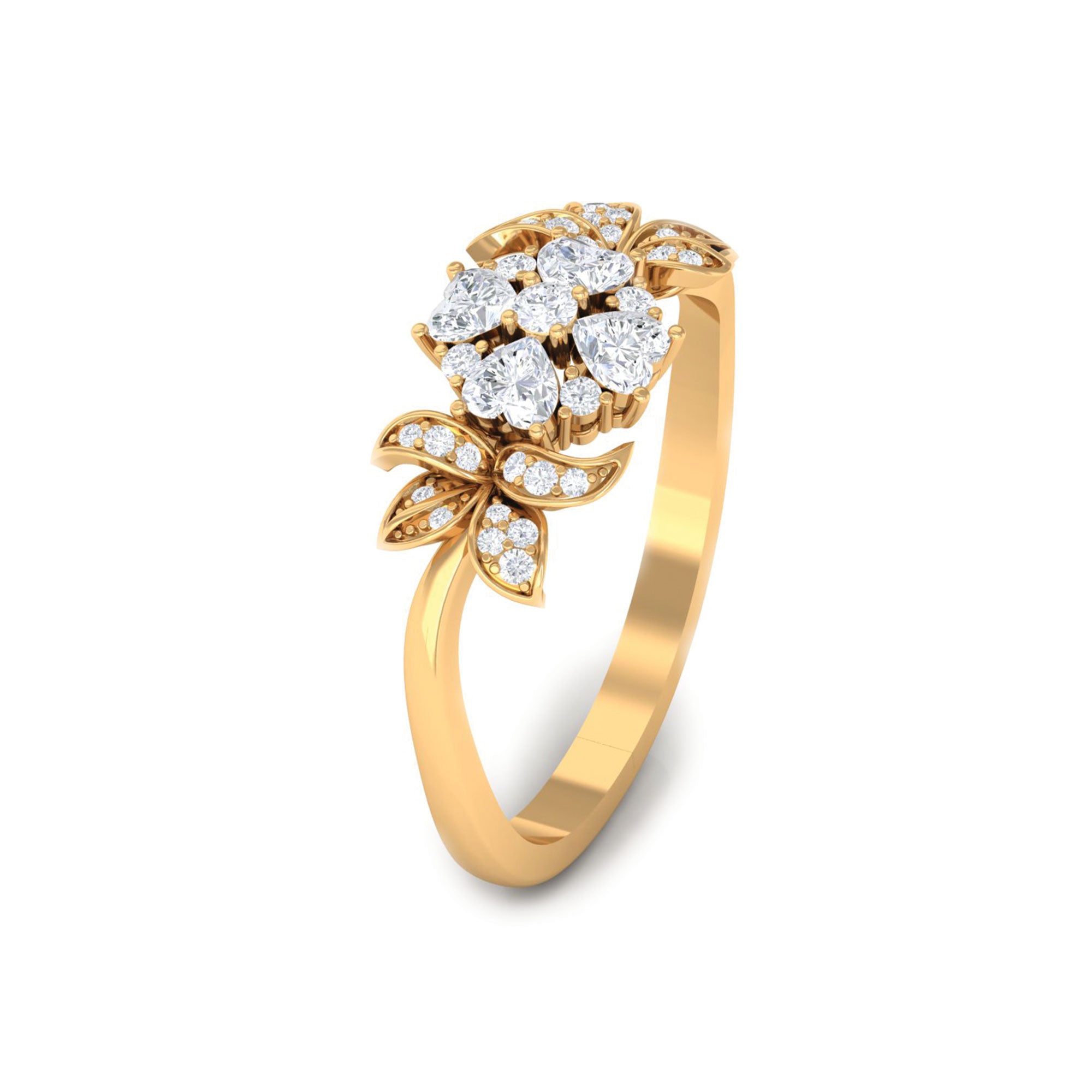 Nature Inspired Diamond Engagement Ring for Women Natural - ( HI-SI ) - Rosec Jewels