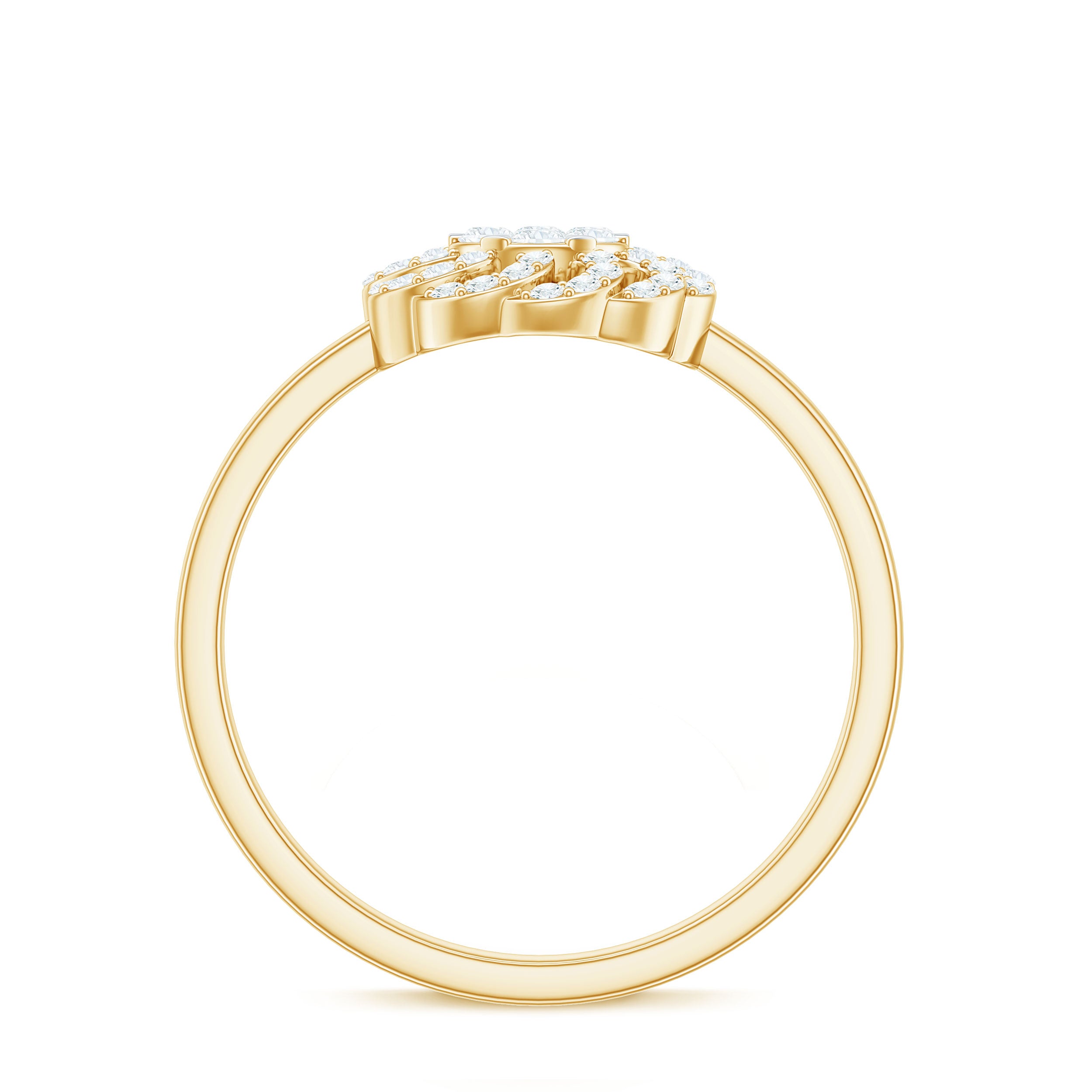 Certified Natural Diamond Flower Engagement Ring in Illusion Set Natural - ( HI-SI ) - Rosec Jewels