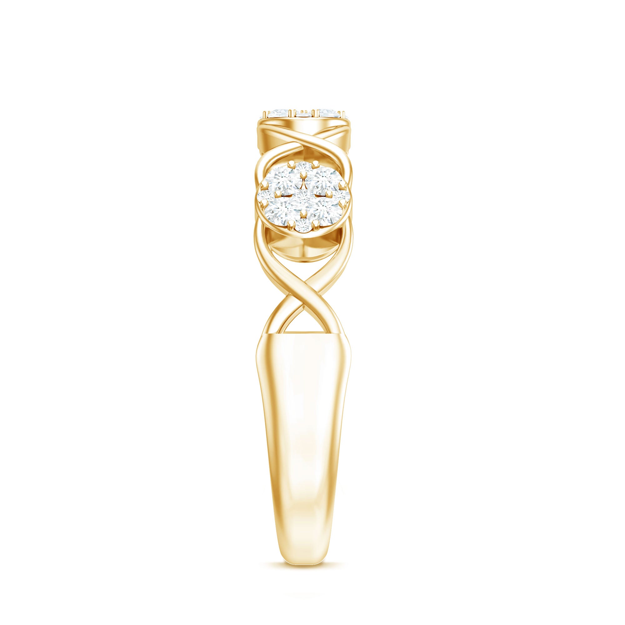 Rosec Jewels-Natural Diamond Infinity Band Ring with Certificate