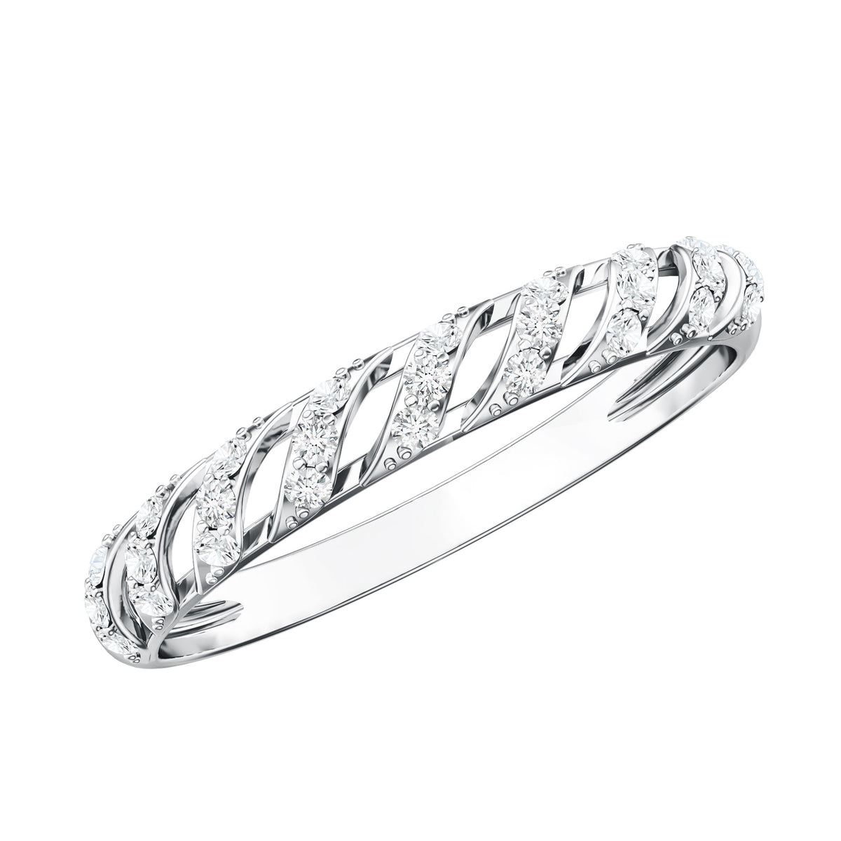Elegant Round Shape Diamond Half Eternity Ring