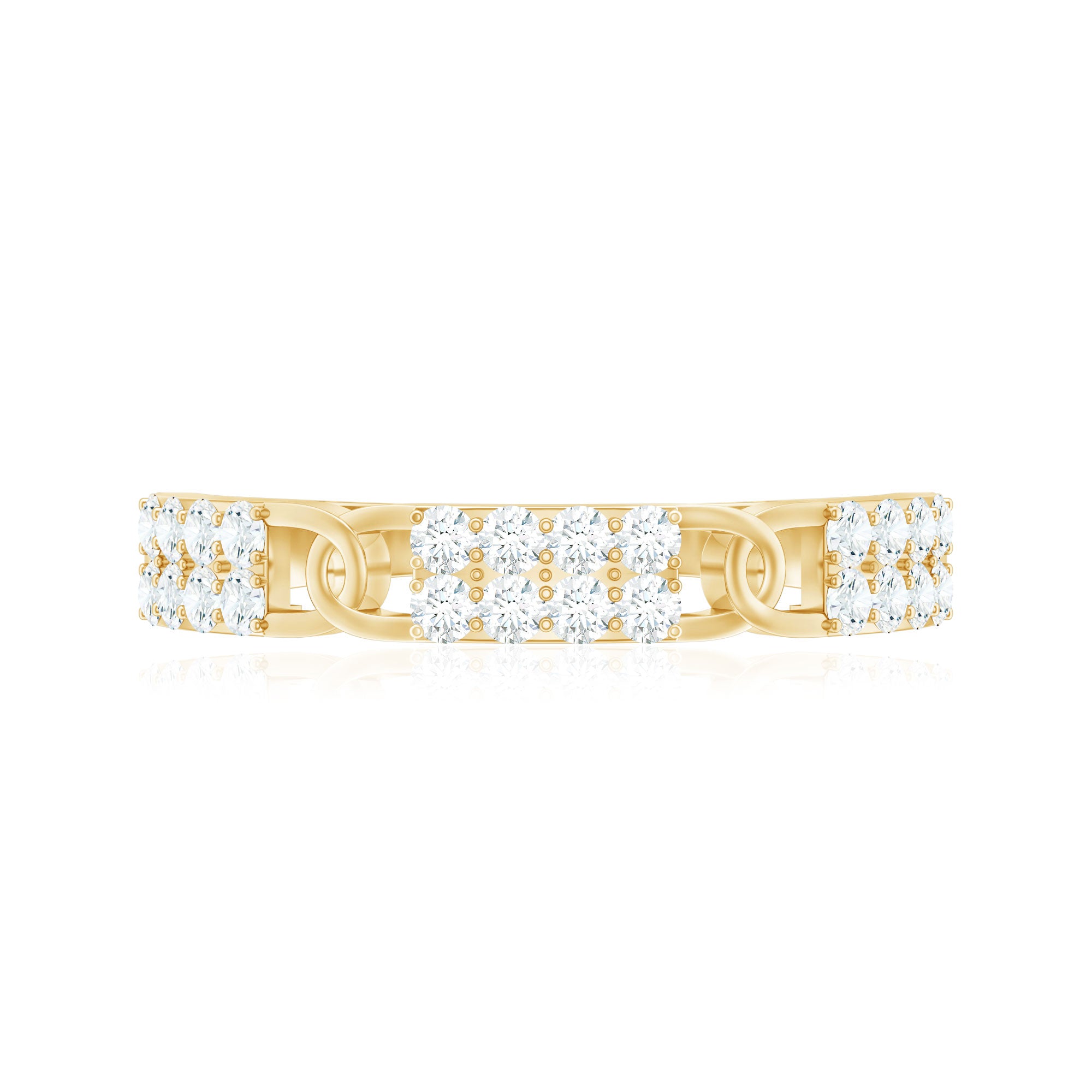 Certified Natural Diamond Interlock Half Eternity Band Ring Natural - ( HI-SI ) - Rosec Jewels