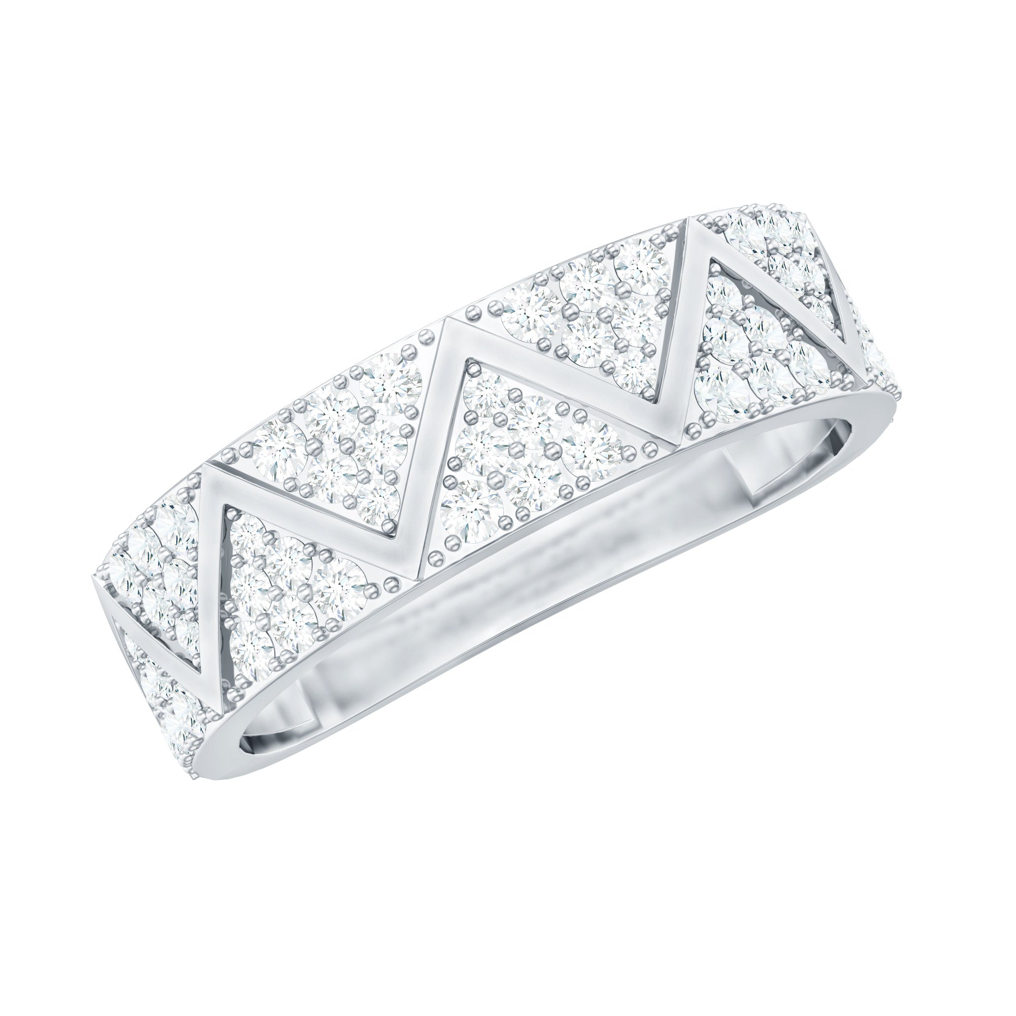 Certified Diamond Designer Wedding Band Ring Natural - ( HI-SI ) - Rosec Jewels