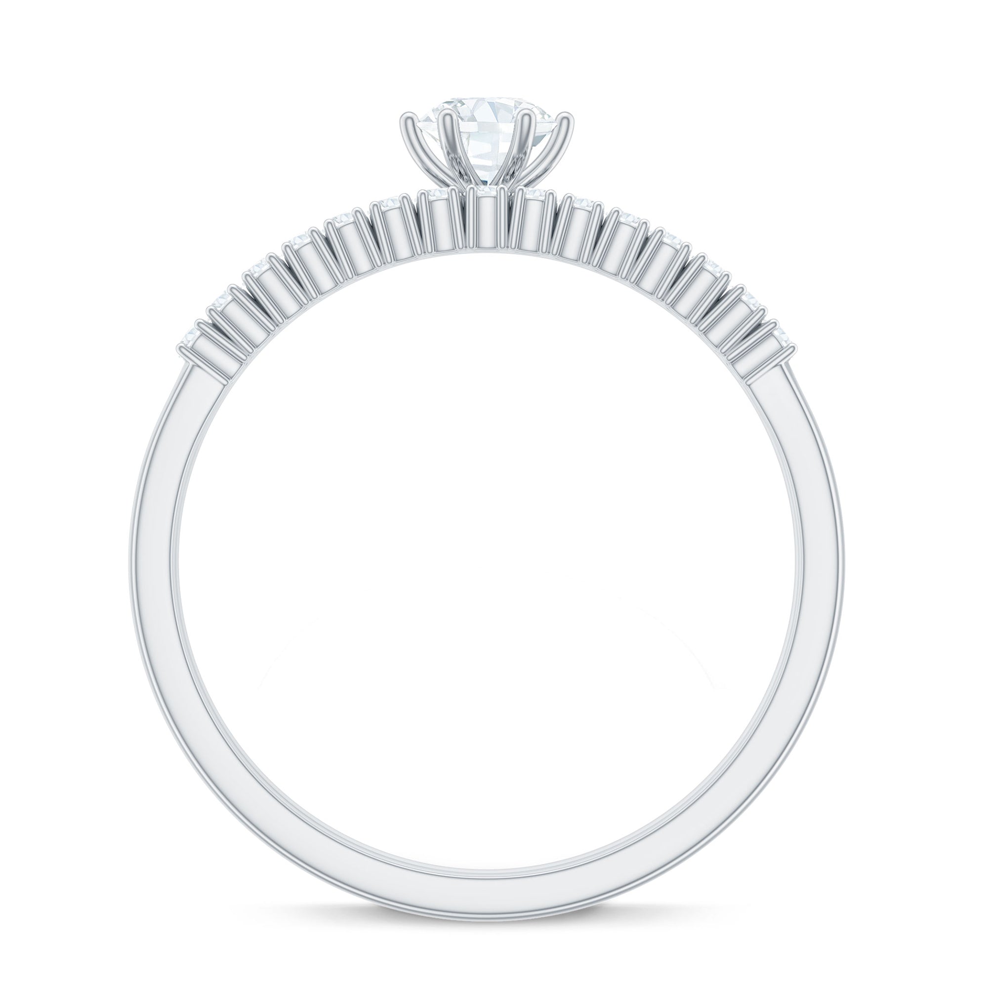 Rosec Jewels-Simple Cubic Zirconia Solitaire Wedding Ring Set for Women