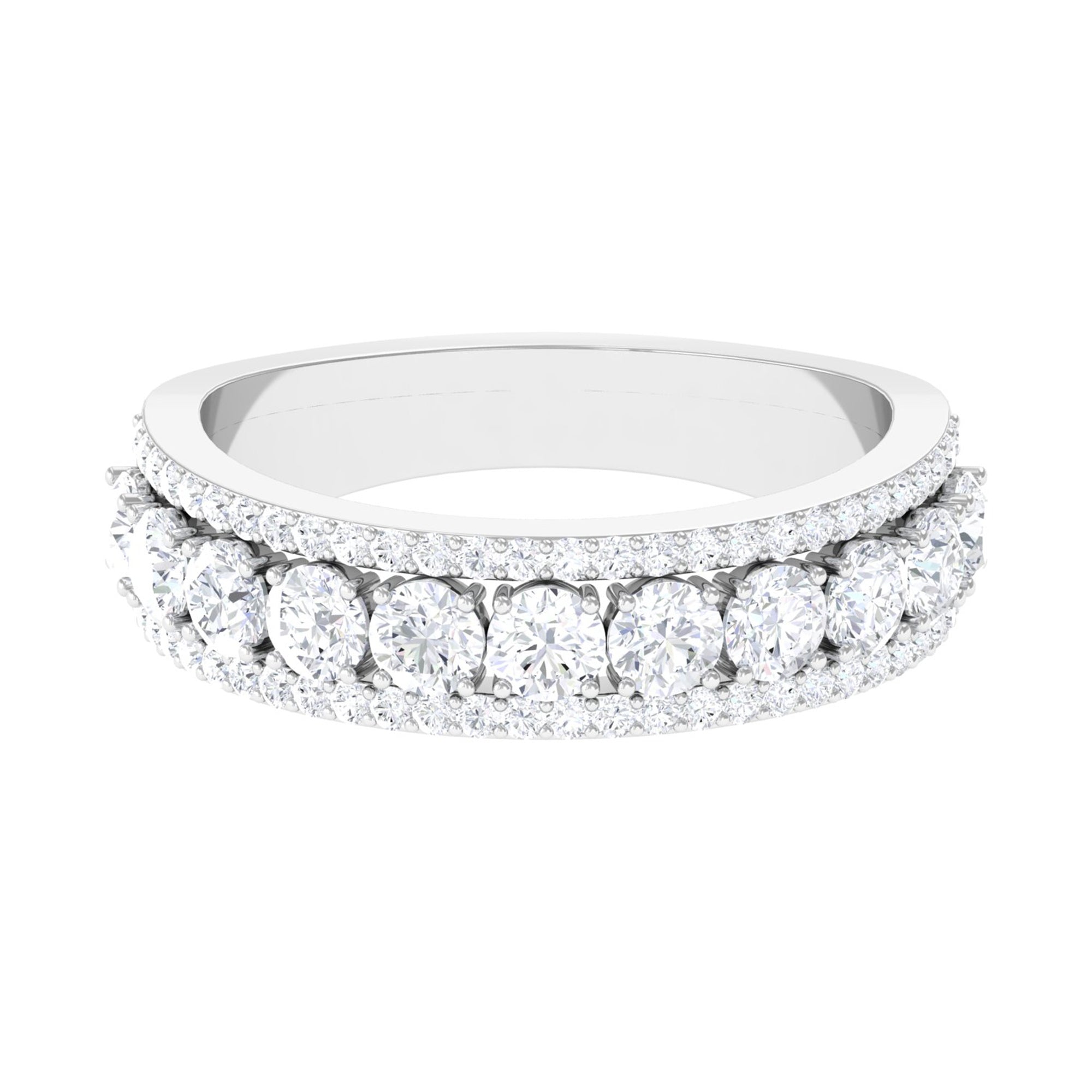 Cubic Zirconia Eternity Wedding Band Ring AAAA - Rosec Jewels