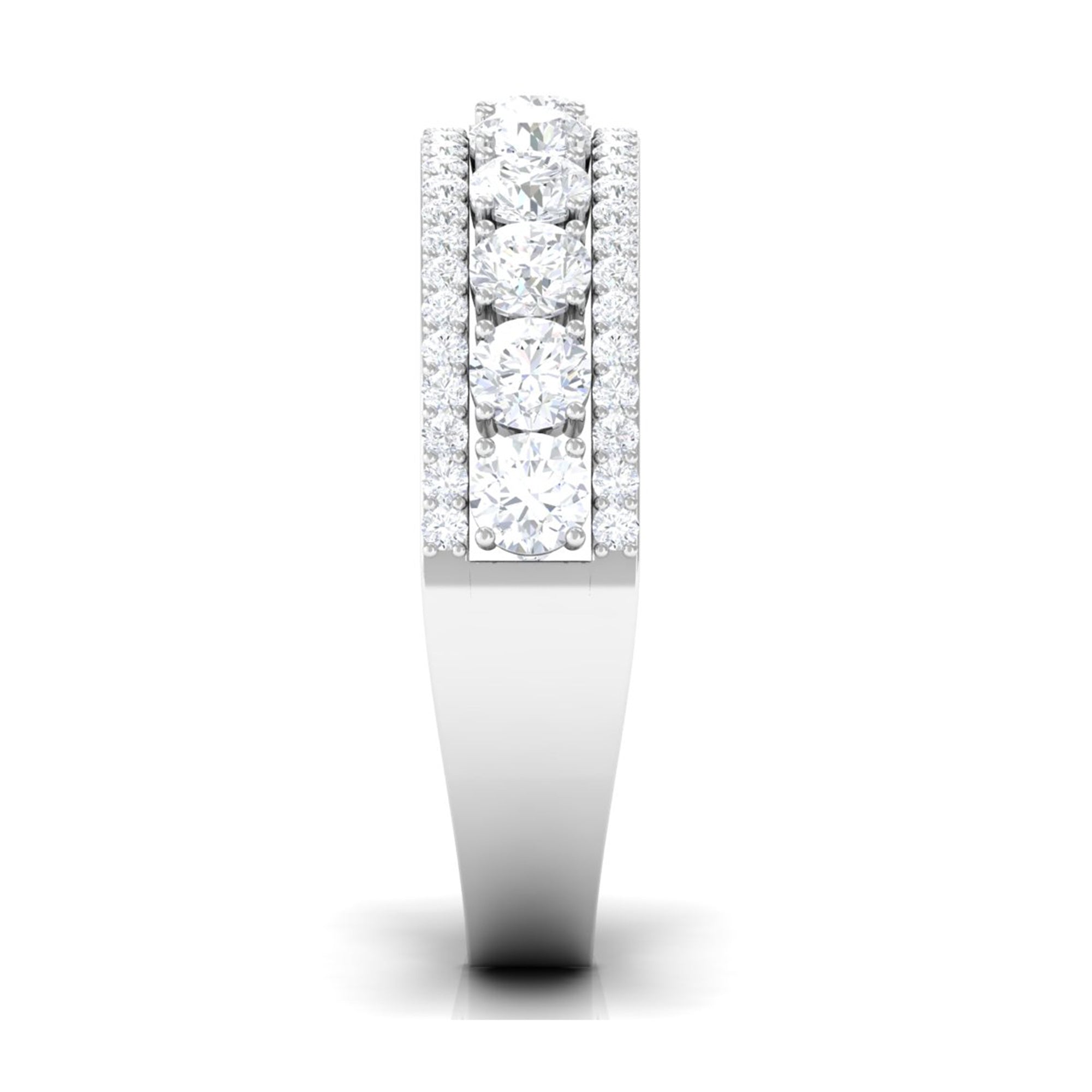 Cubic Zirconia Eternity Wedding Band Ring AAAA - Rosec Jewels