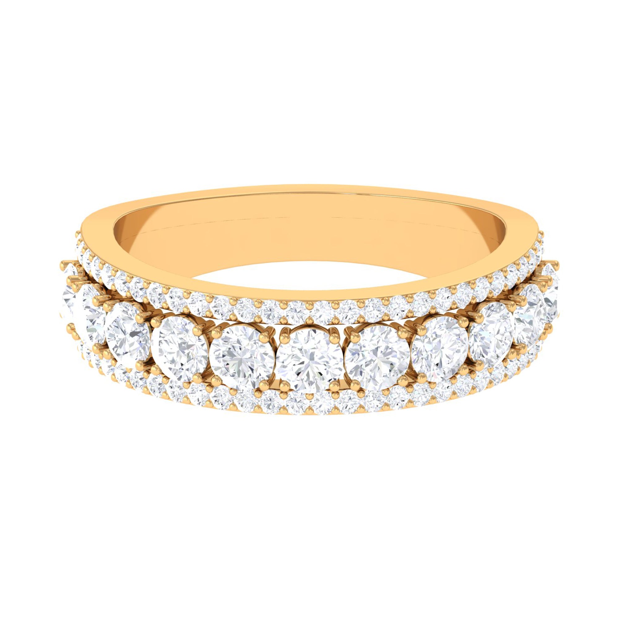 Cubic Zirconia Eternity Wedding Band Ring AAAA - Rosec Jewels