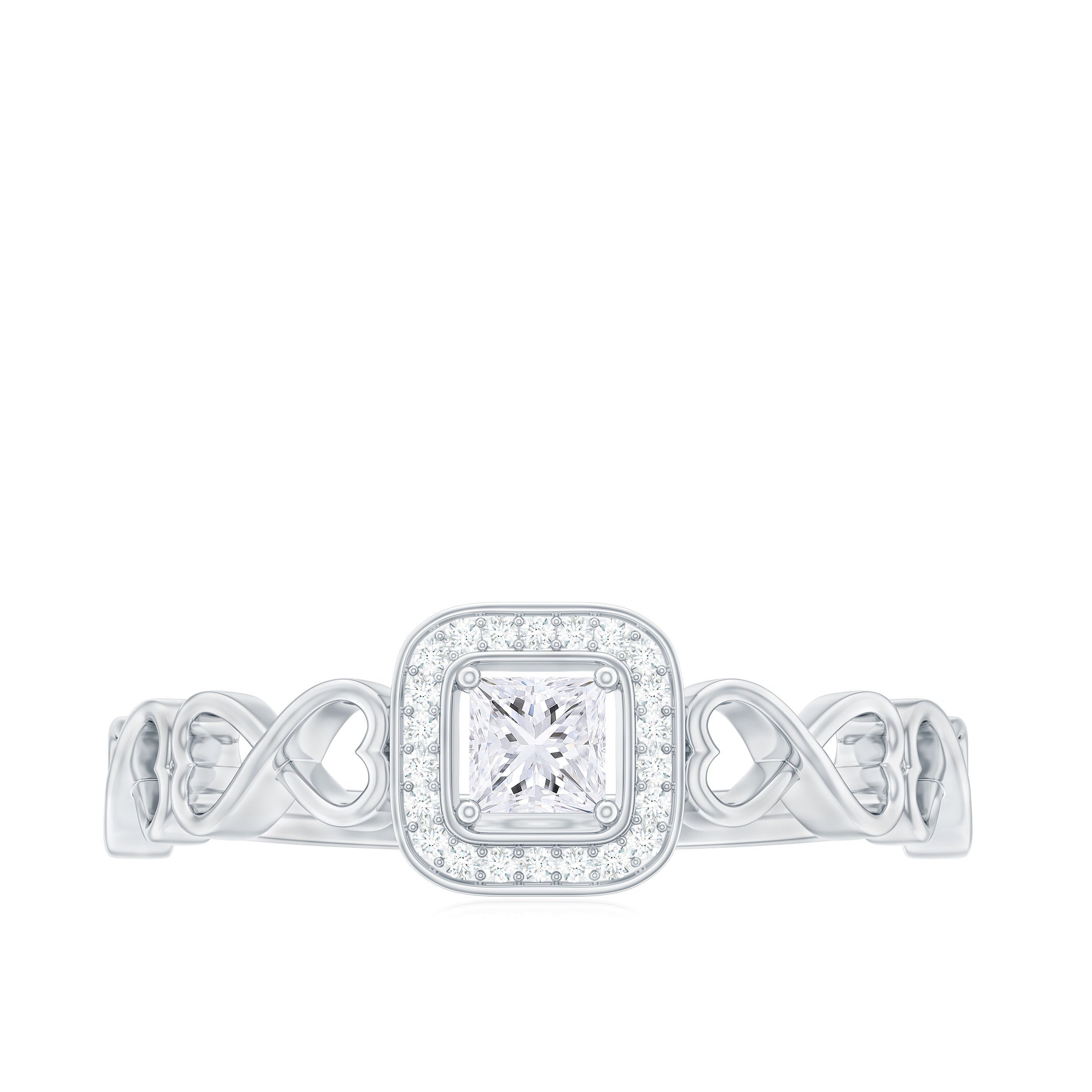 1/2 CT Infinity Heart Cubic Zirconia Engagement Ring AAAA - Rosec Jewels