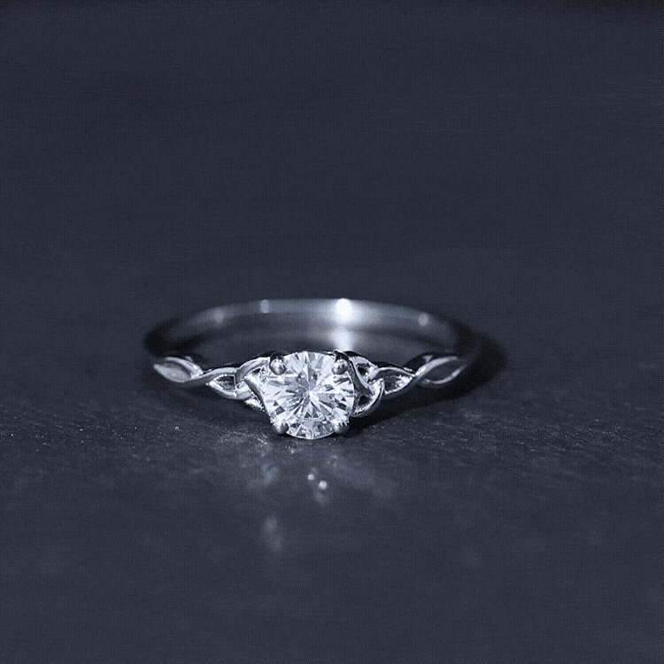 0.5 Carat Round Cubic Zirconia Promise Ring with Celtic Love Knot AAAA - Rosec Jewels