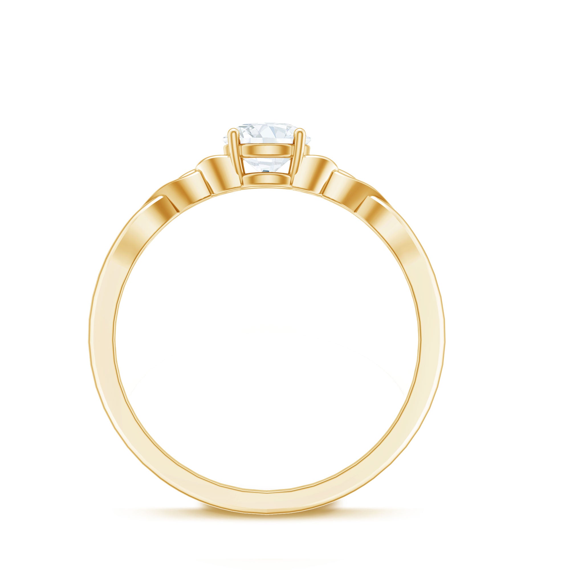 0.5 Carat Round Cubic Zirconia Promise Ring with Celtic Love Knot AAAA - Rosec Jewels