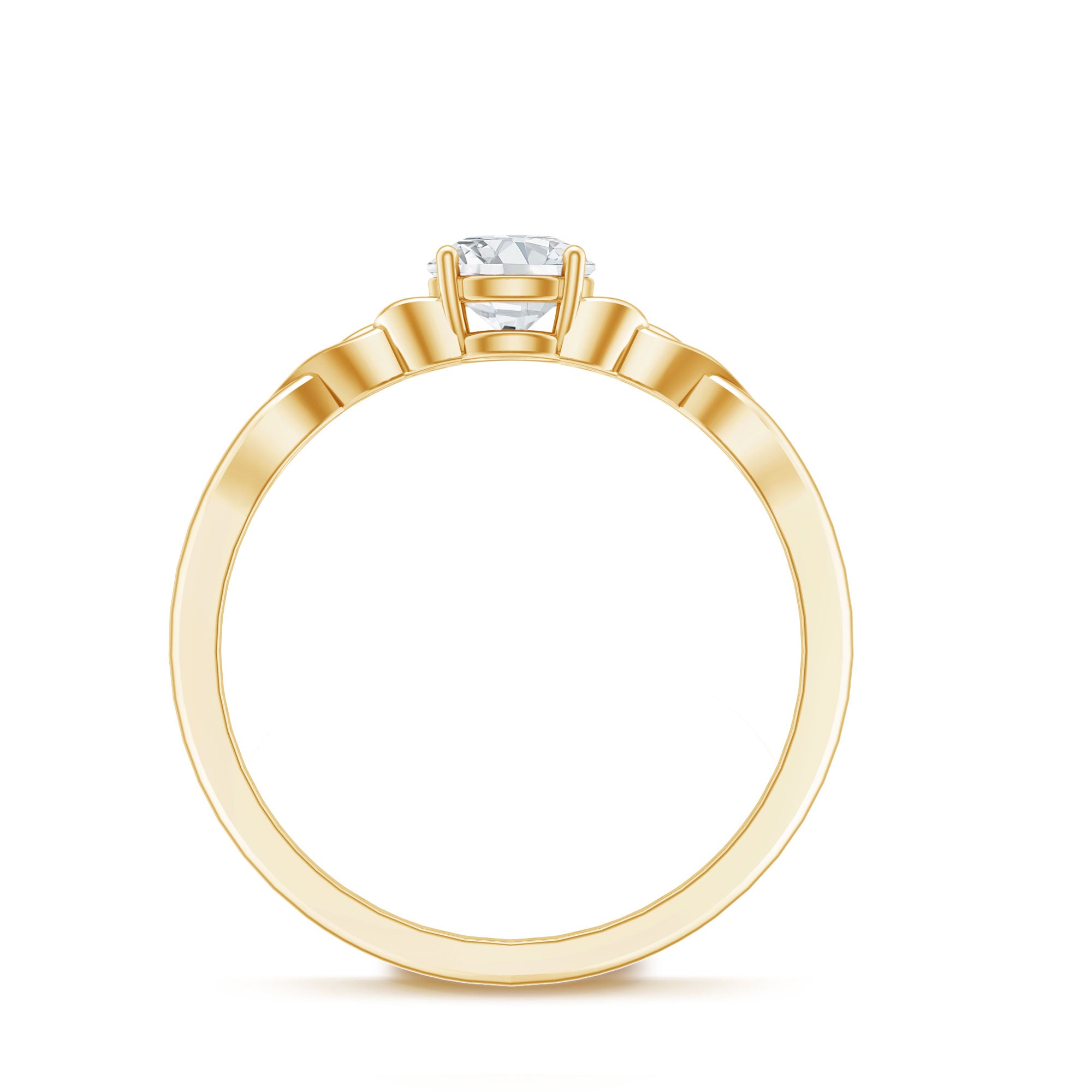 0.5 Carat Solitaire Cubic Zirconia Promise Ring with Celtic Knot AAAA - Rosec Jewels