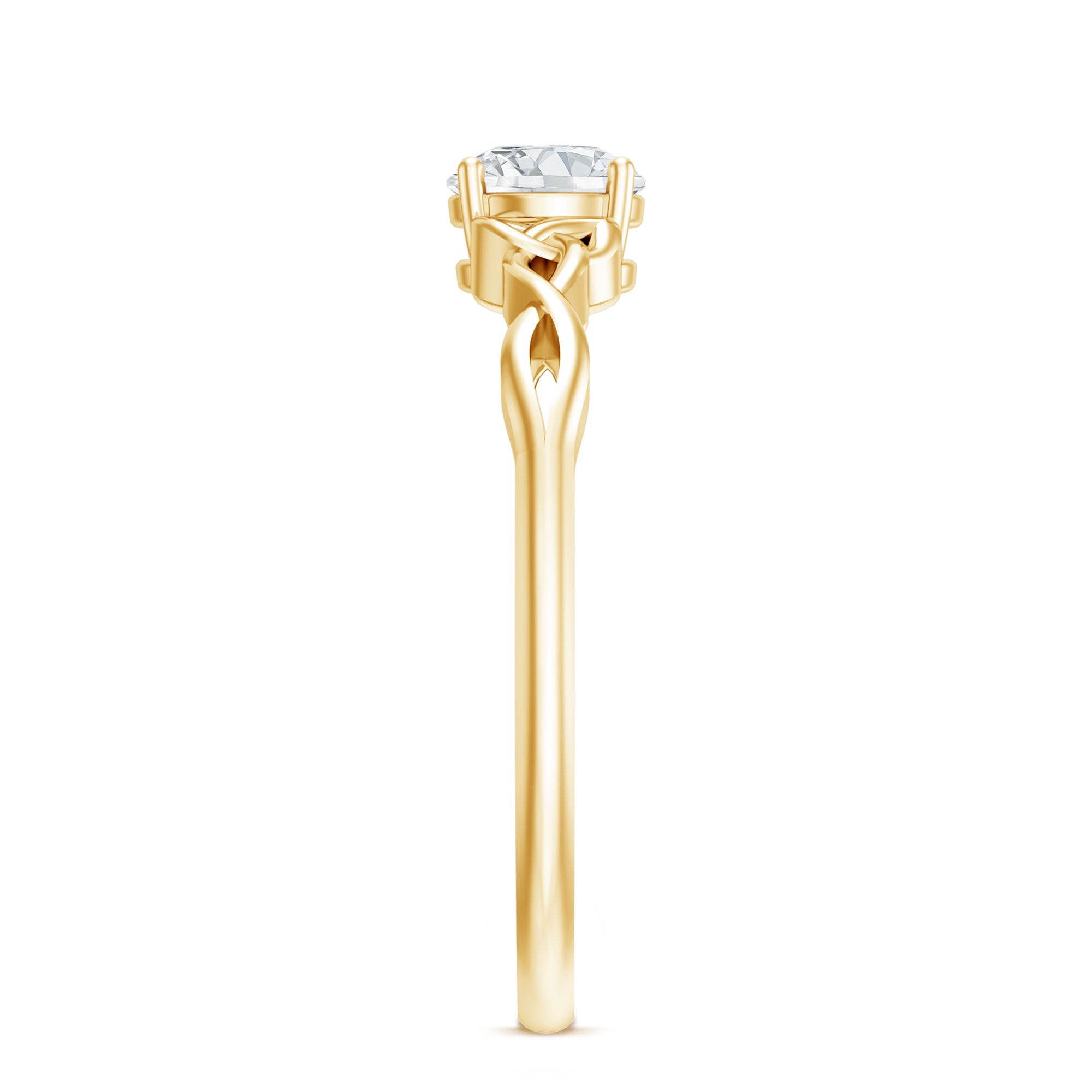 0.5 Carat Solitaire Cubic Zirconia Promise Ring with Celtic Knot AAAA - Rosec Jewels