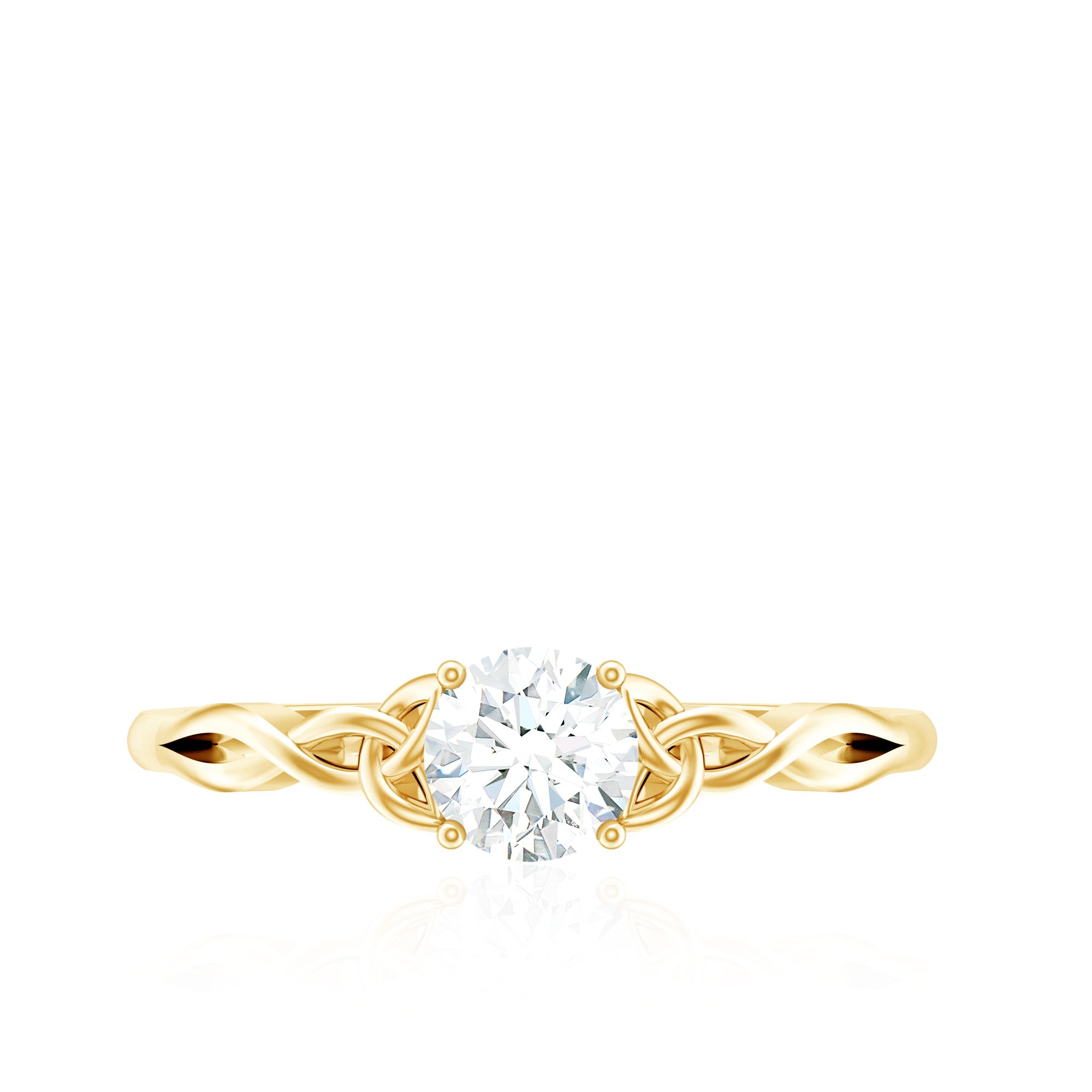 0.5 Carat Round Cubic Zirconia Promise Ring with Celtic Love Knot AAAA - Rosec Jewels