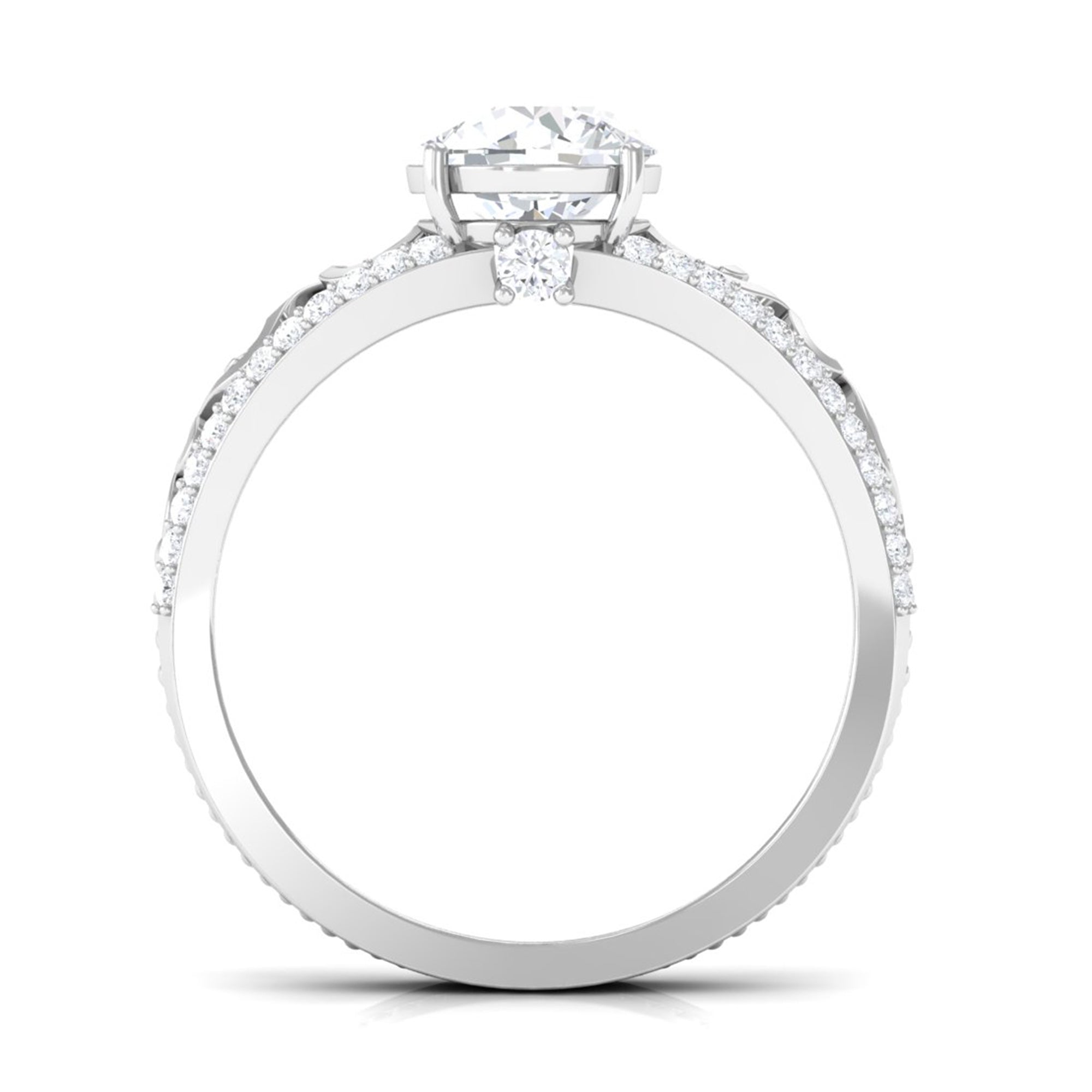 Solitaire 1 Carat Cubic Zirconia Vintage Looking Engagement Ring AAAA - Rosec Jewels