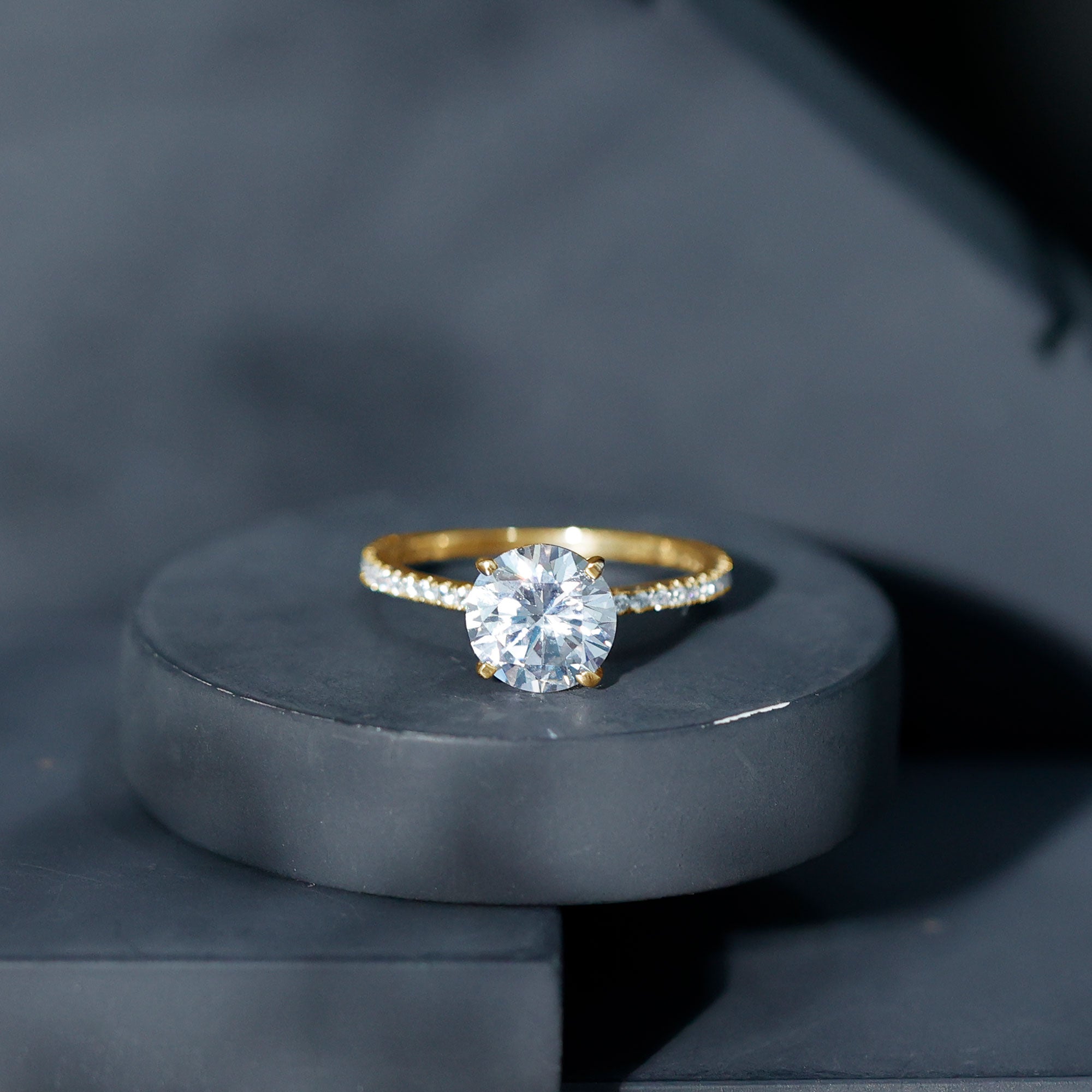 Certified 4.4 Carat Cubic Zirconia Solitaire Engagement Ring for Women AAAA - Rosec Jewels