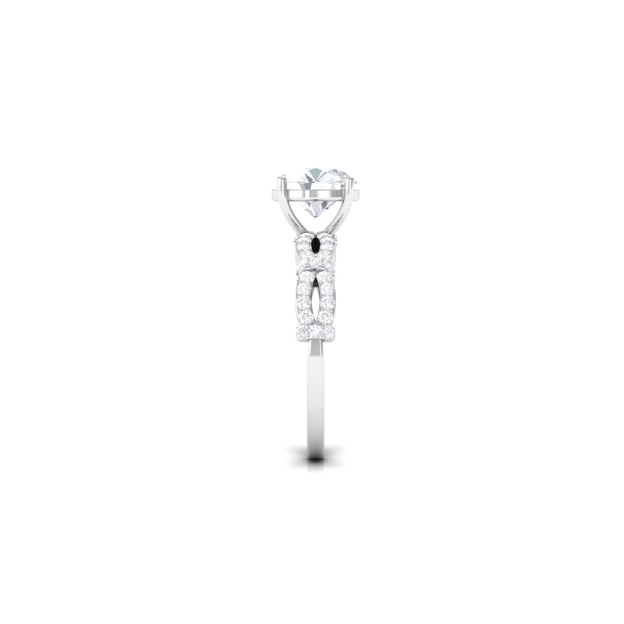 3 CT Solitaire Cubic Zirconia Criss Cross Engagement Ring AAAA - Rosec Jewels