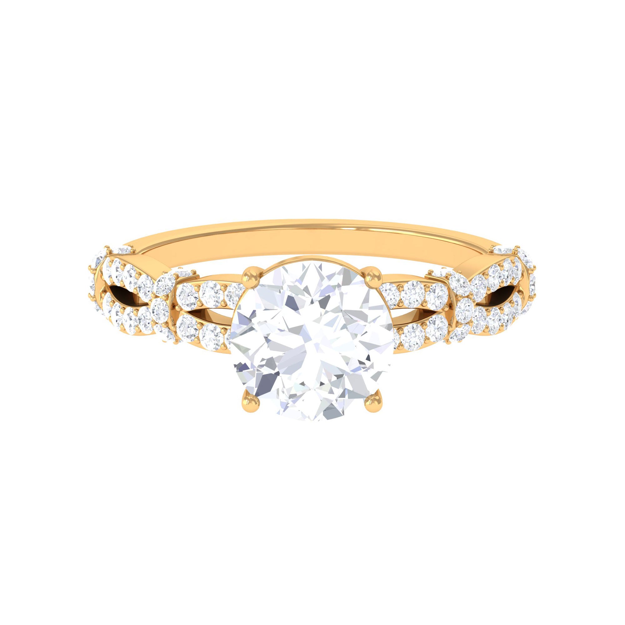 3 CT Solitaire Cubic Zirconia Criss Cross Engagement Ring AAAA - Rosec Jewels