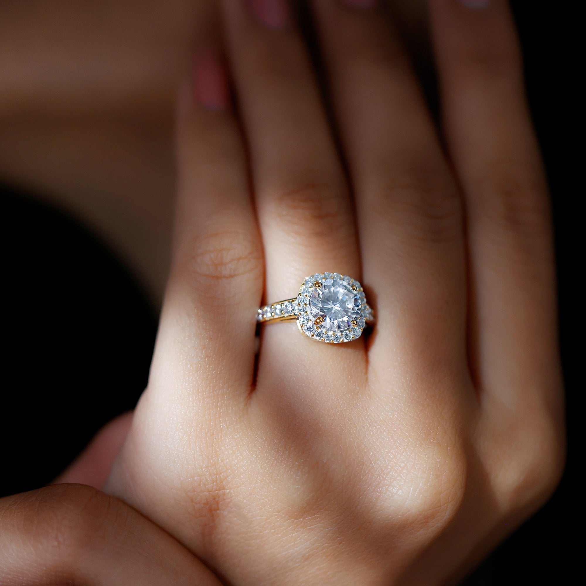 Cubic Zirconia Vintage Inspired Engagement Ring AAAA - Rosec Jewels