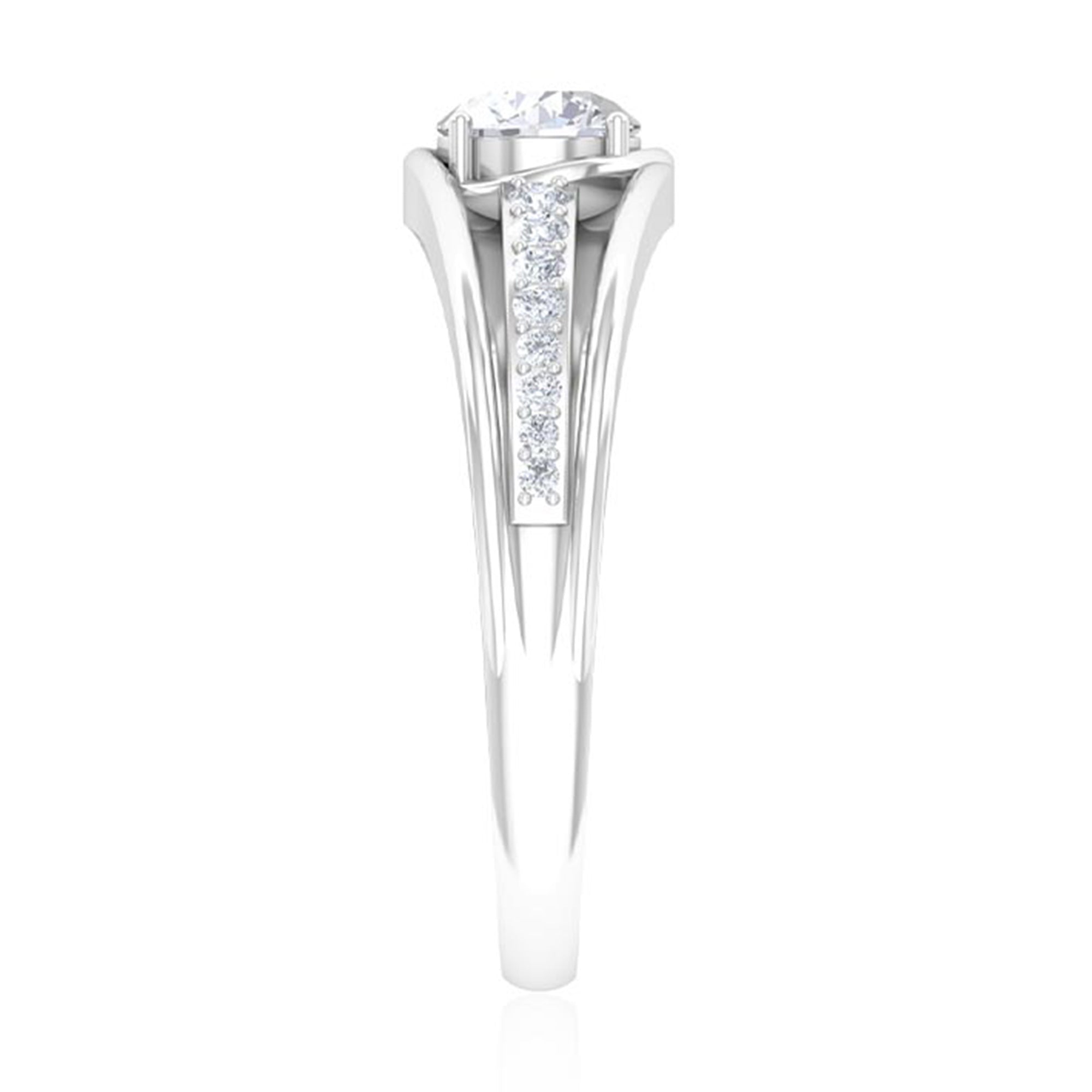 Cubic Zirconia Solitaire Band Ring AAAA - Rosec Jewels