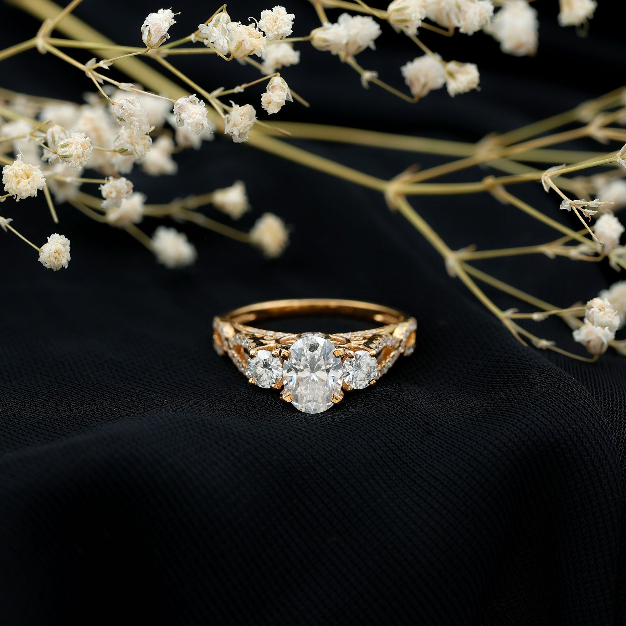Cubic Zirconia Vintage Inspired Infinity Engagement Ring AAAA - Rosec Jewels