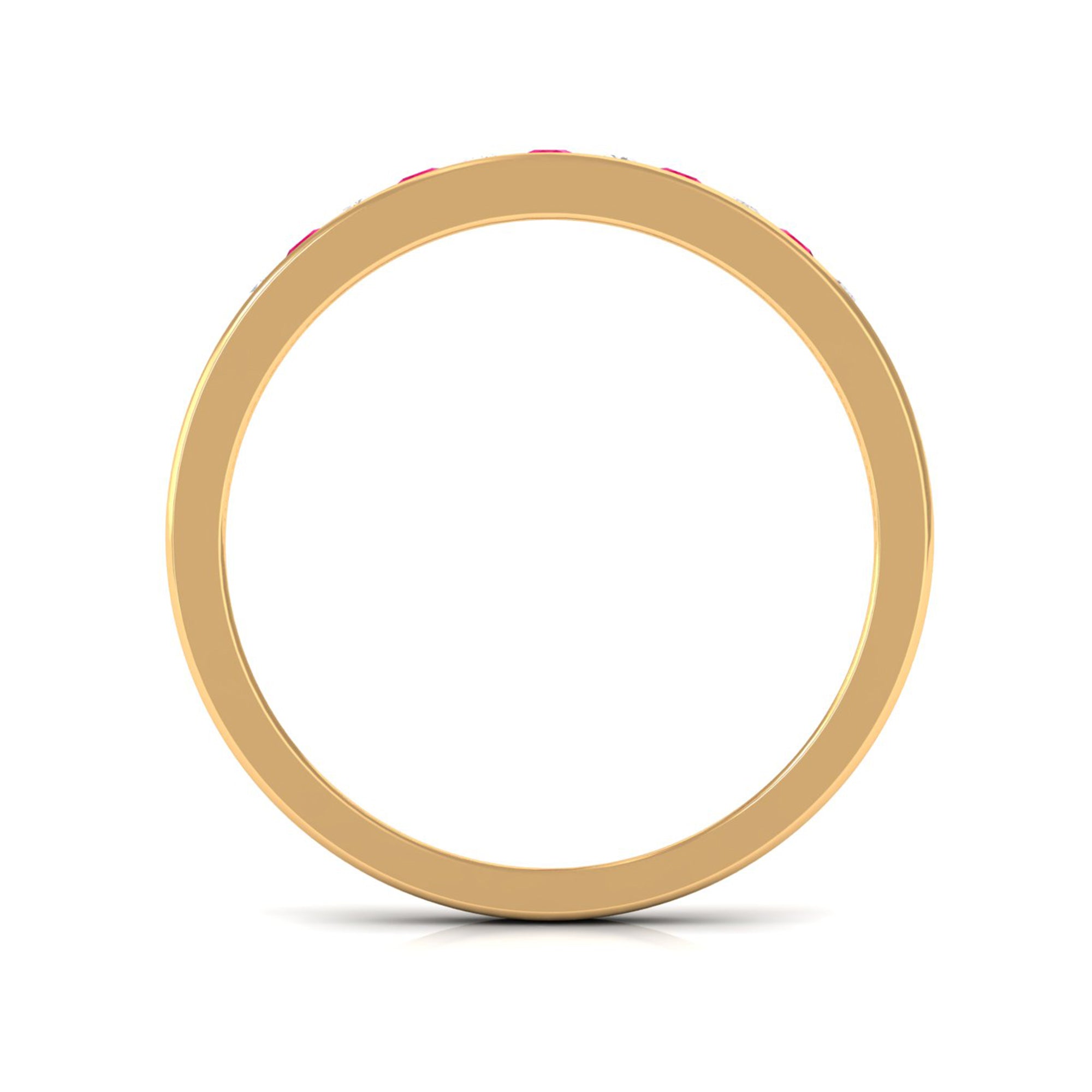Minimal Ruby Diamond Ring in Channel Set AAA - Rosec Jewels