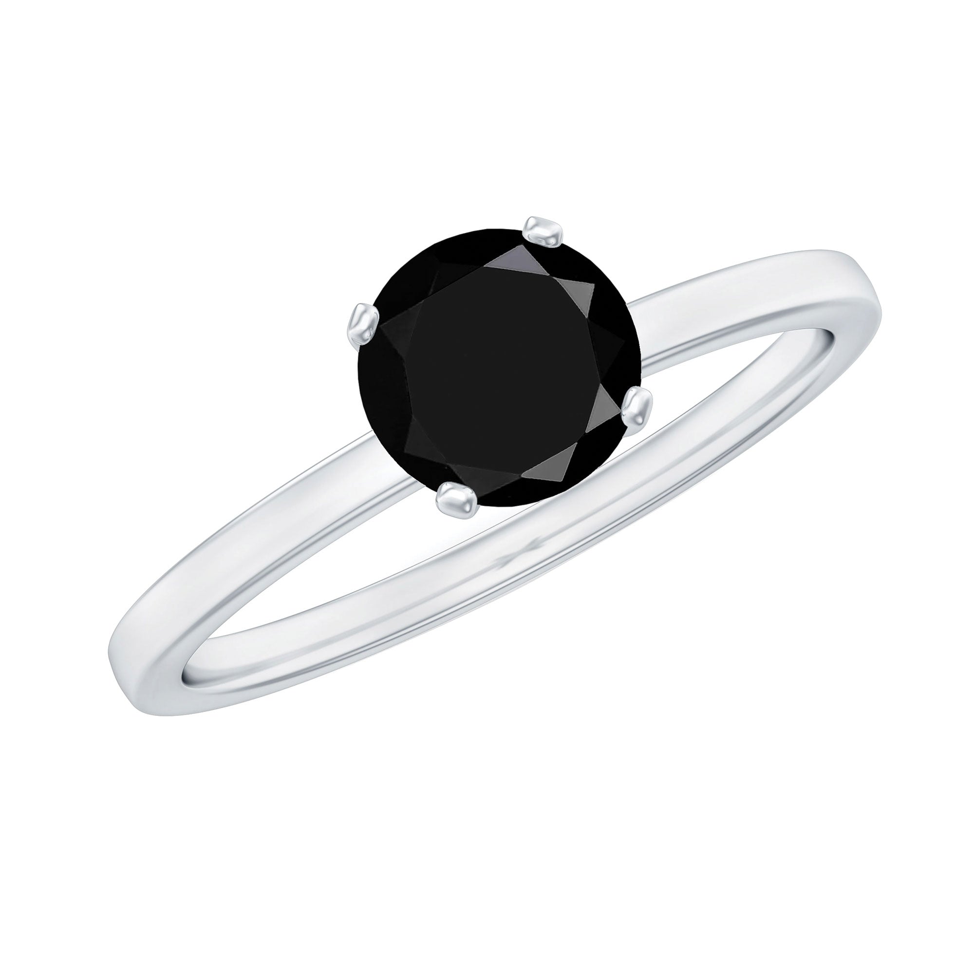 1 CT Black Diamond Solitaire Ring for Women