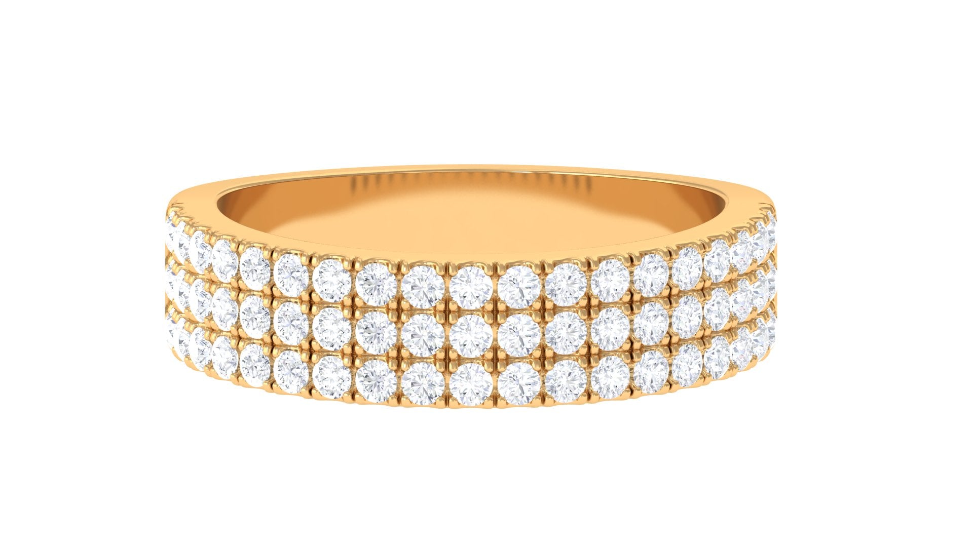 1.50 CT Certified Zircon Semi Eternity Ring in Pave Setting AAAA - Rosec Jewels